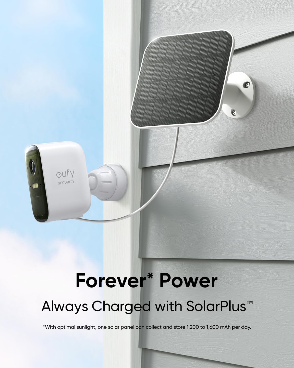 Wireless Outdoor Security Camera 2 Cam Solar Kit No Fee