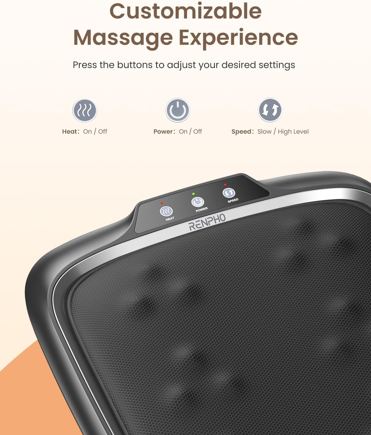 Shiatsu Foot Massager Heat Deep Kneading 2in1 Feet Back Machine