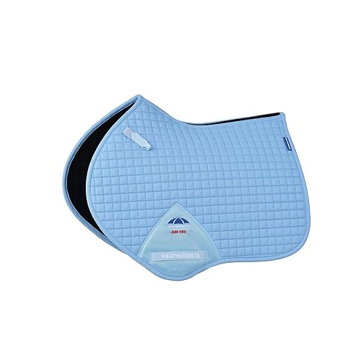Sky Blue Large Jump Saddle Pad with Breathable Air Mesh Spine