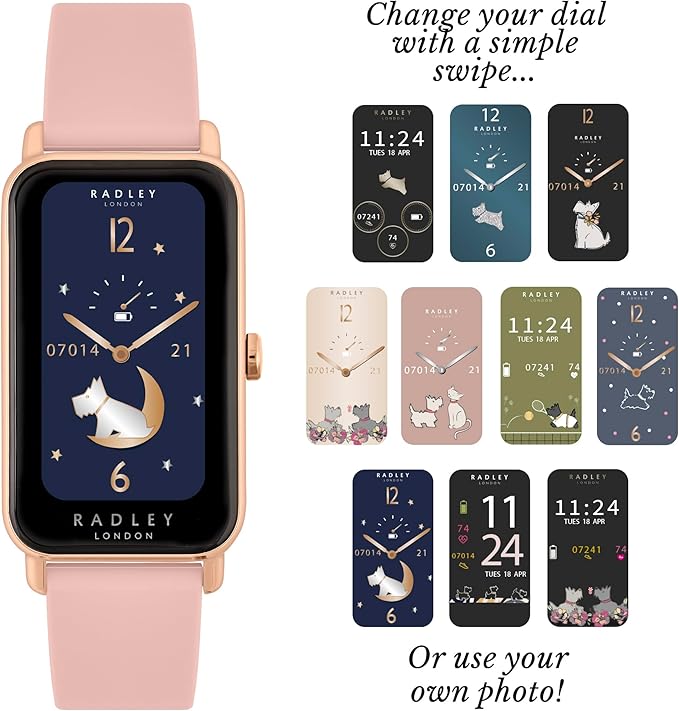 Womens Rose Gold Smart Watch Cobweb Strap