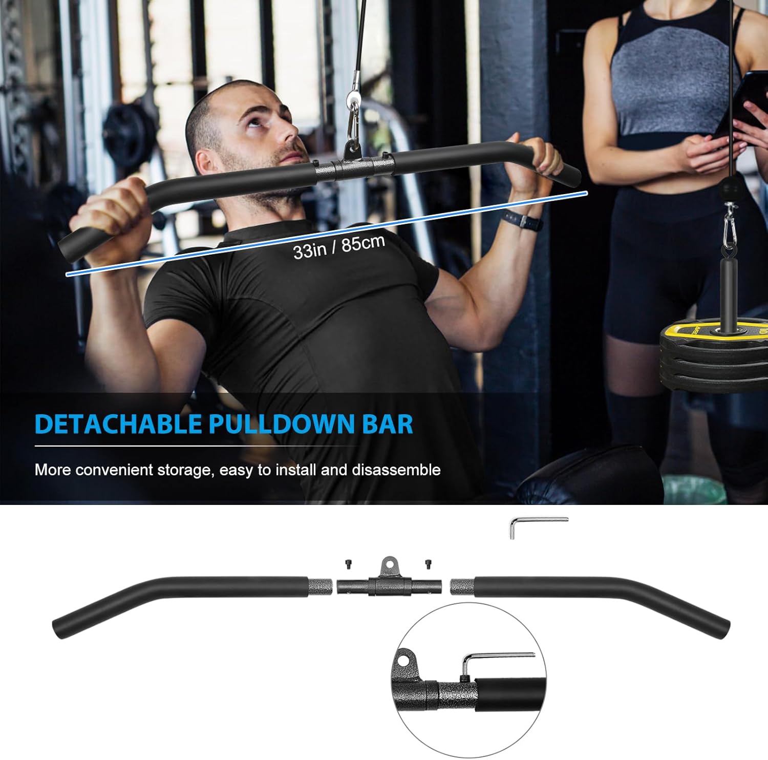 Cable Pulley System Lat Pull Down Home Gym Arm Back Trainer
