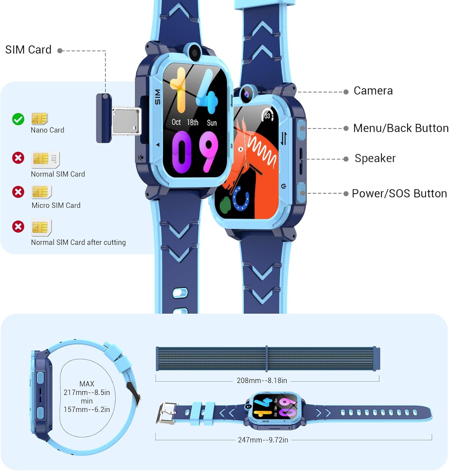 Kids 4G GPS Smart Watch SOS Video Call Tracker