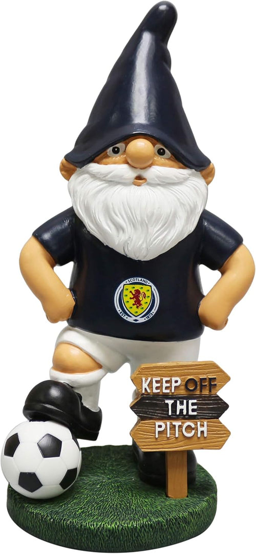 Football Garden Gnome Keep Off Pitch Sign 20cm Fan Decor