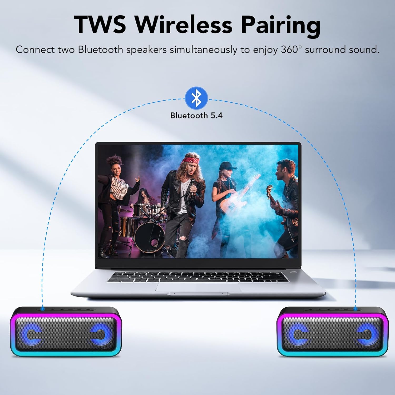 40W Portable Bluetooth Speaker IPX7 Waterproof 30H RGB