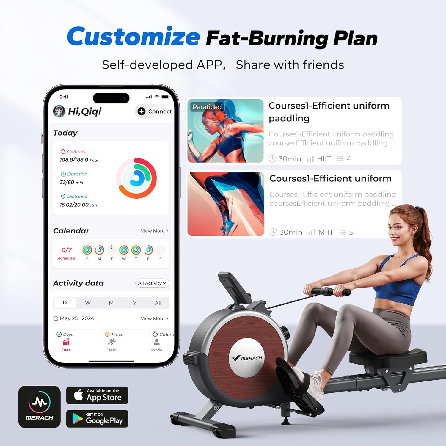 Magnetic Rowing Machine Home Gym Rower 16 Resistance Levels