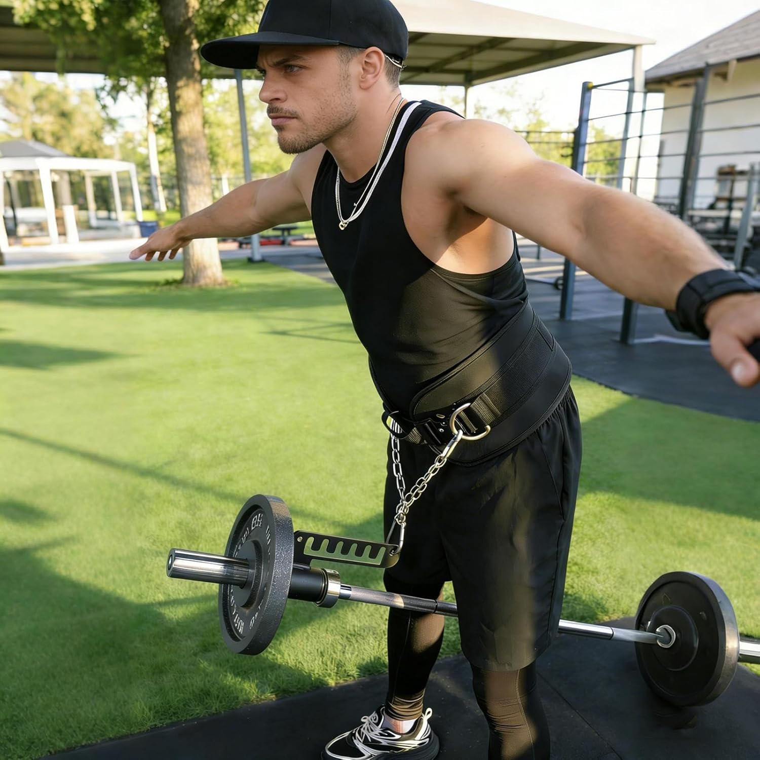 Belt Squat Attachment D Handle Cable Row Barbell Trainer