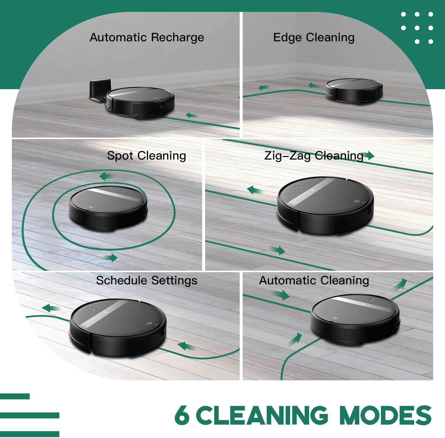 Robot Vacuum Mop 2300Pa Pet Hair App Alexa Control Slim Auto Recharge