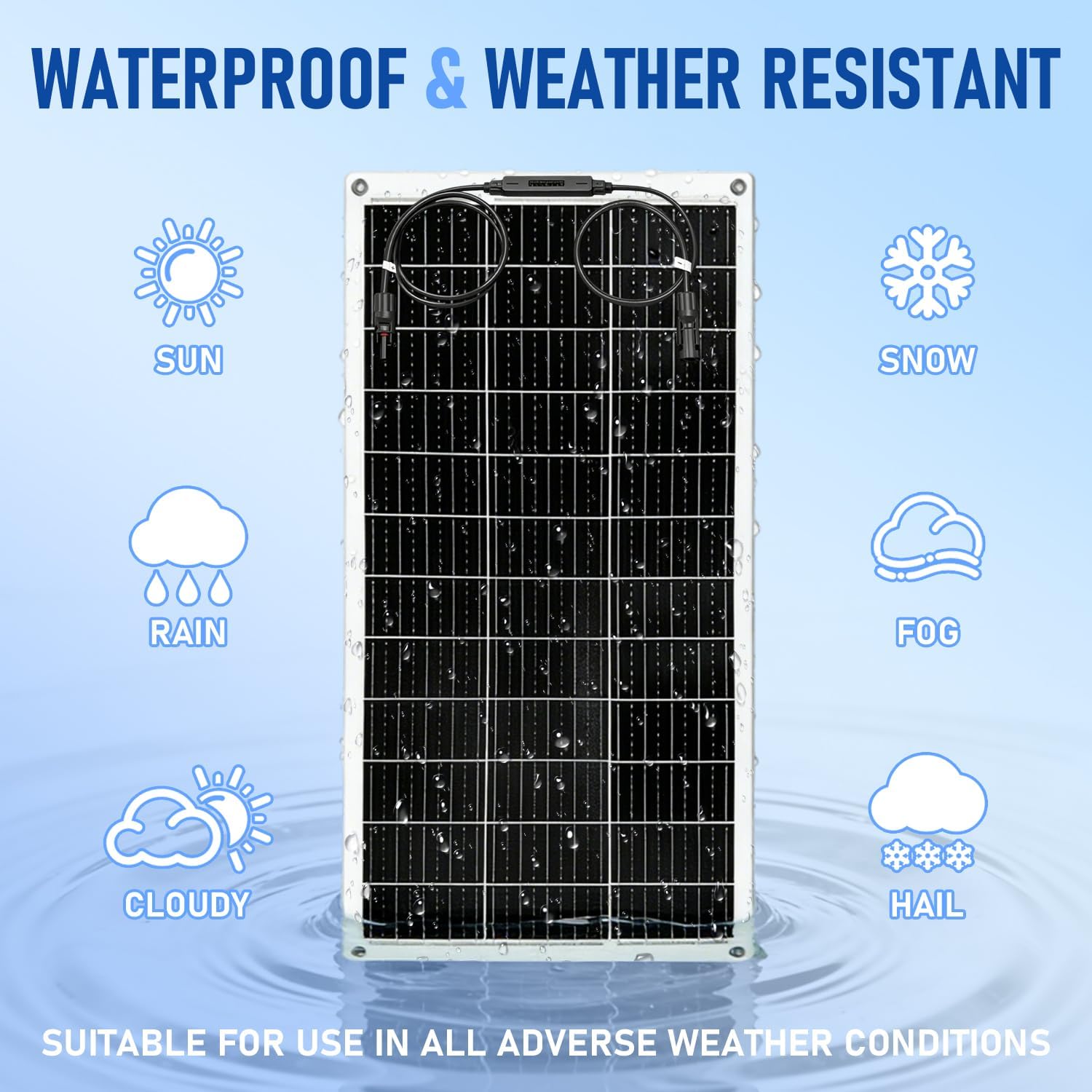 100W Flexible Solar Panel 12V 24V RV Boat Off Grid