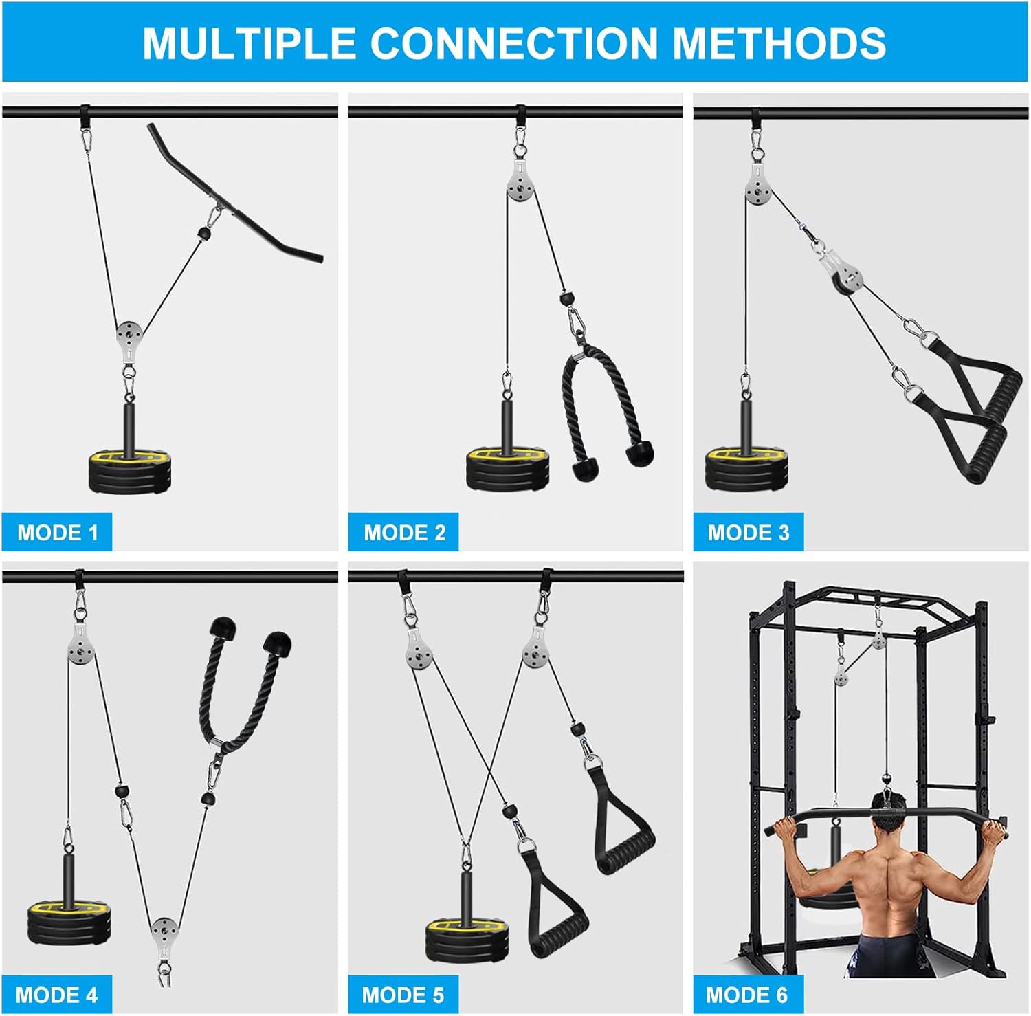 Home Gym Cable Pulley System Lat Pulldown Arm Workout Trainer Kit