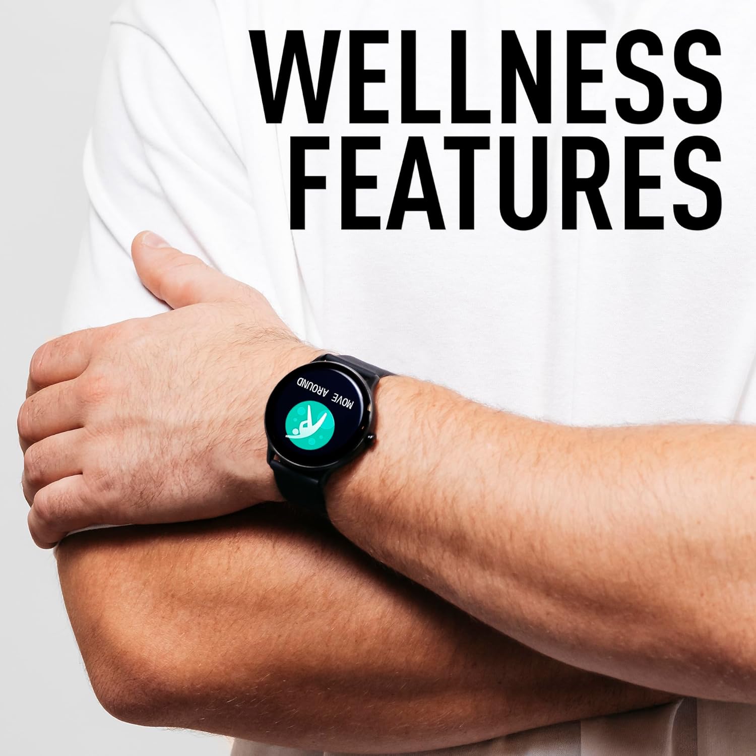 Round Fitness Smart Watch with Calls Heart Rate Black
