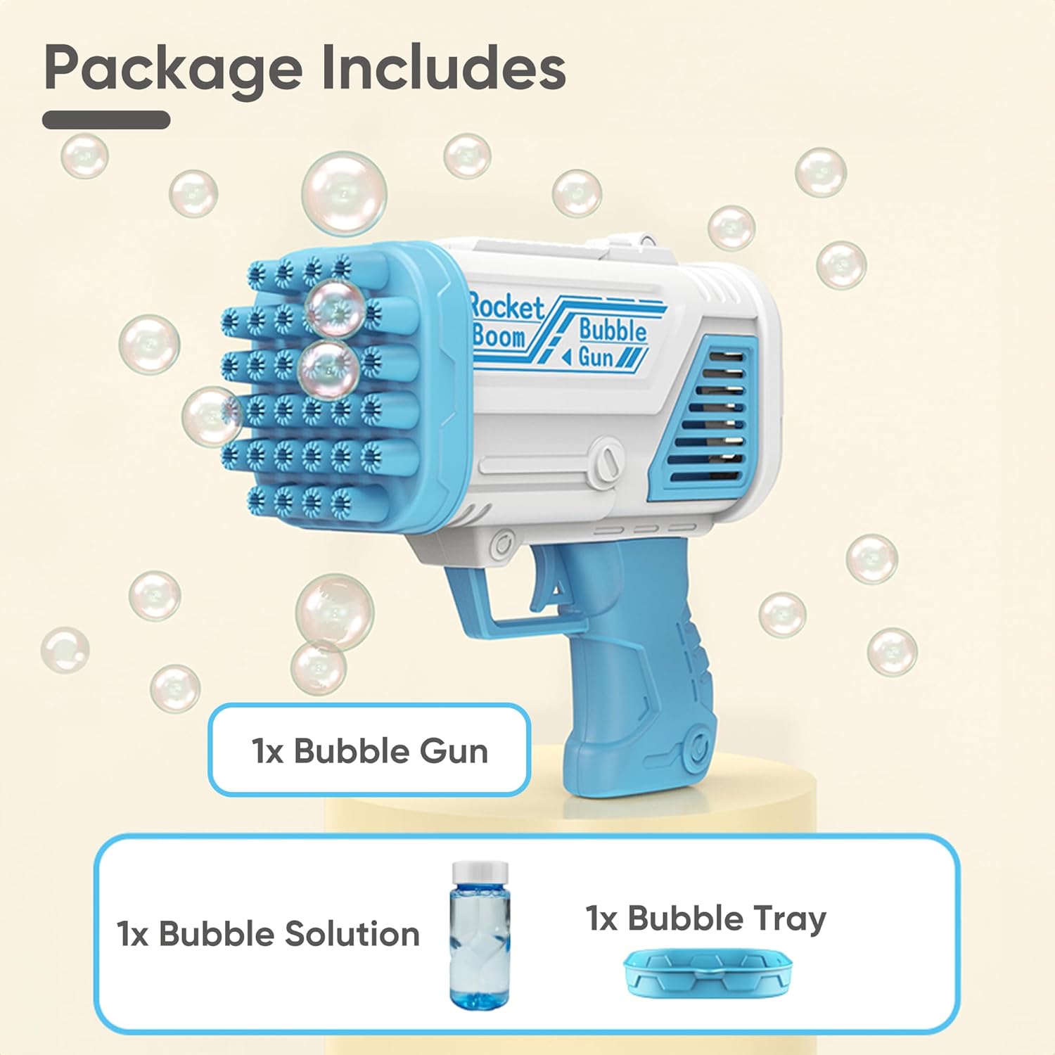 32 Hole Bubble Gun Kids Handheld Bubble Blaster Blue