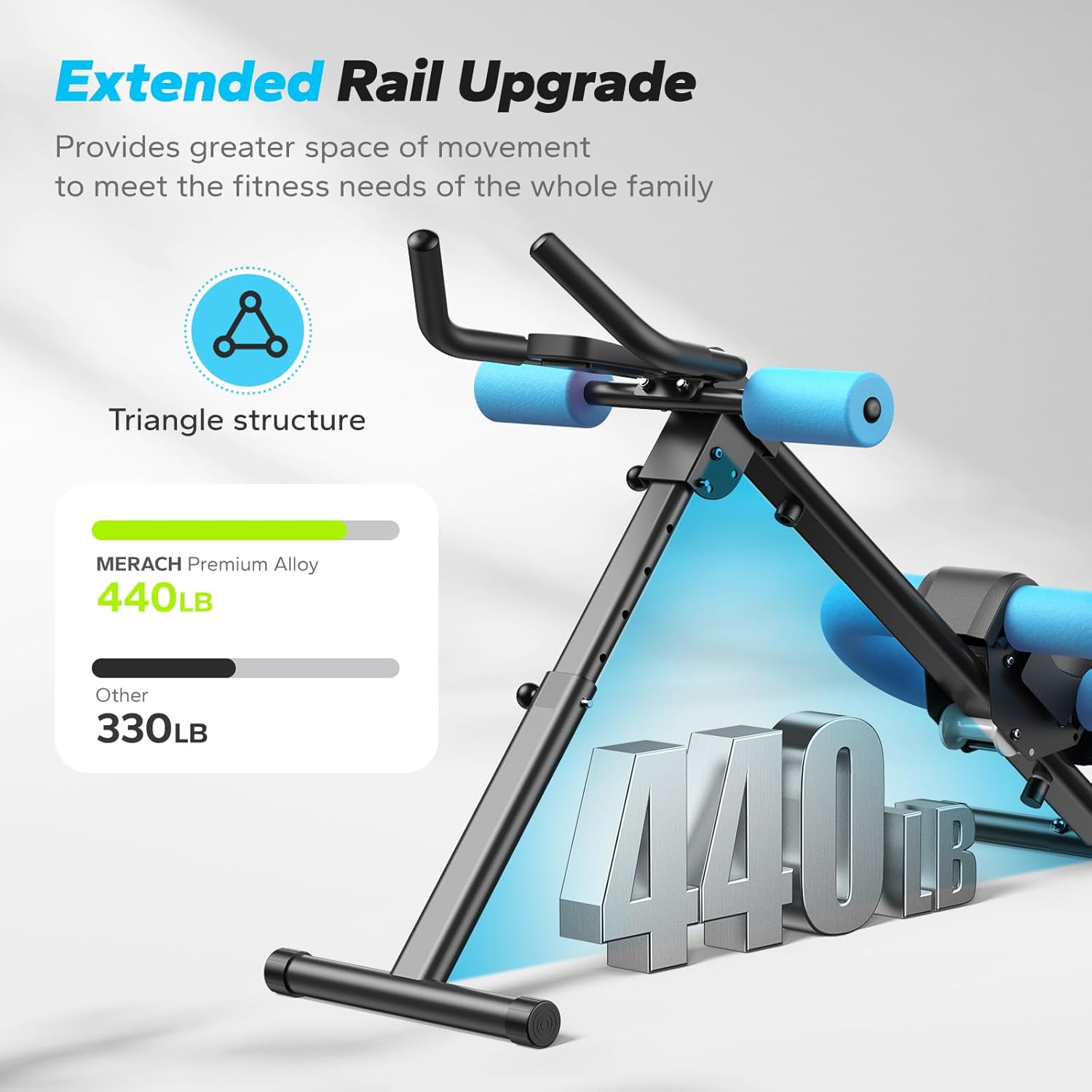 Adjustable Ab Machine Foldable Core Trainer Home Gym Workout w/ LCD