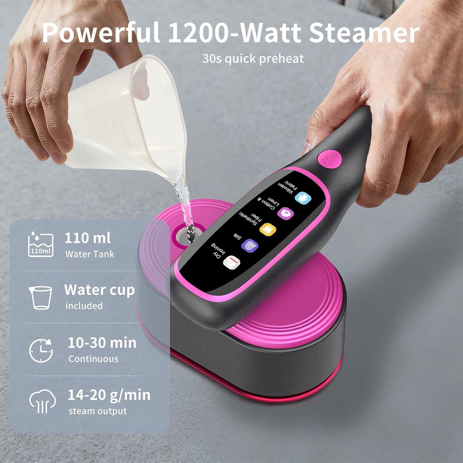 Travel Clothes Steamer 2 in 1 Iron 1200W Fast Heat 5 Modes