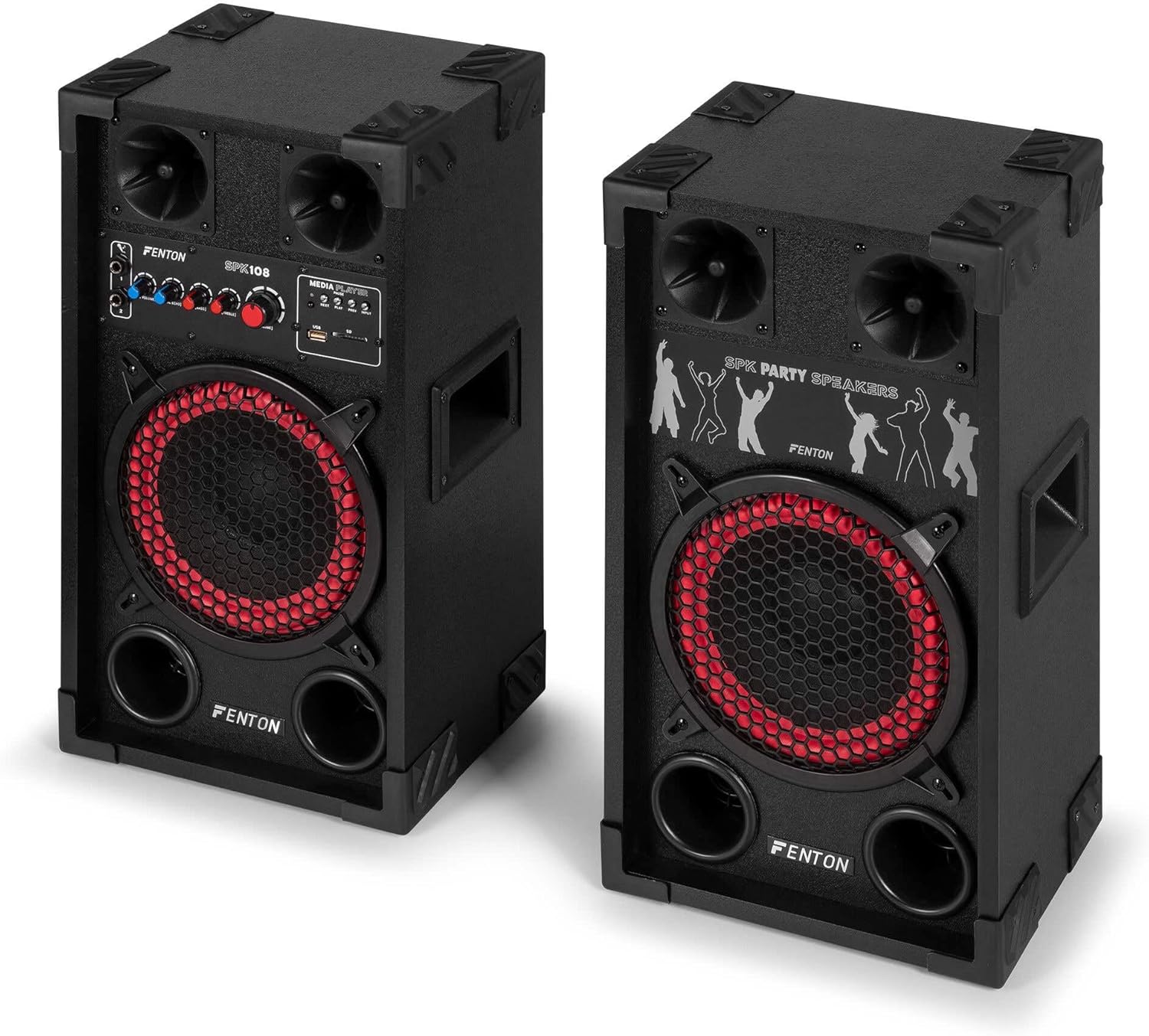 Bluetooth Party Speaker Set 400W 8 Inch LED DJ Home Audio