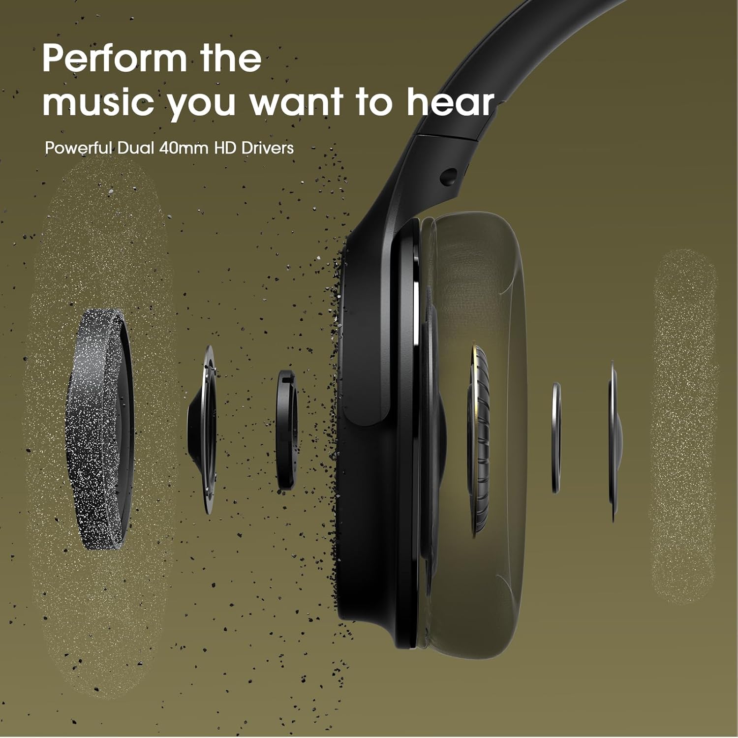 Wireless Bluetooth Over Ear Headphones 70 Hour Battery 3 EQ
