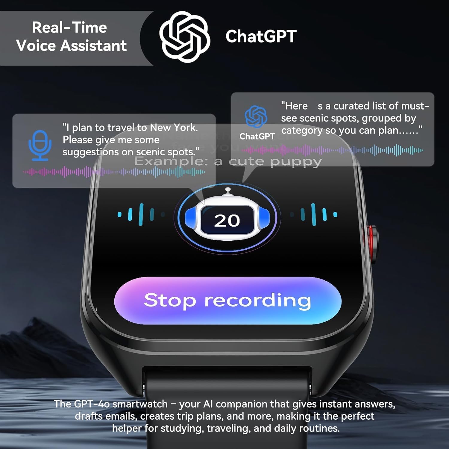 AI Smart Watch Chat Assistant 200 Sports 1000mAh