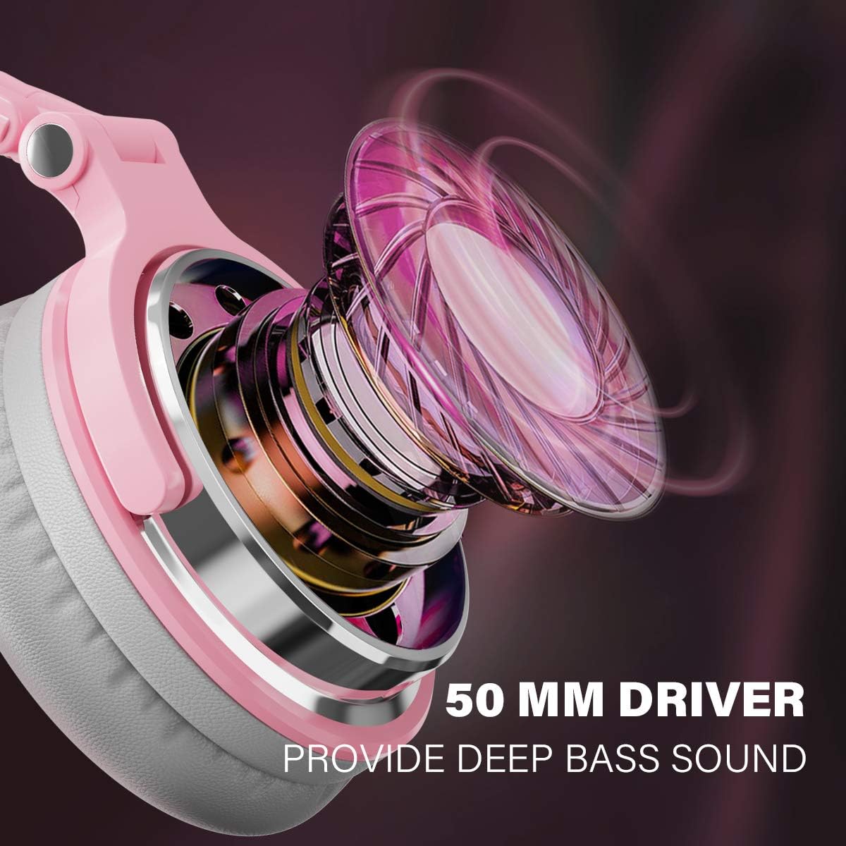 Wired Over Ear Studio Headphones 50mm Driver Foldable DJ Monitor Mic