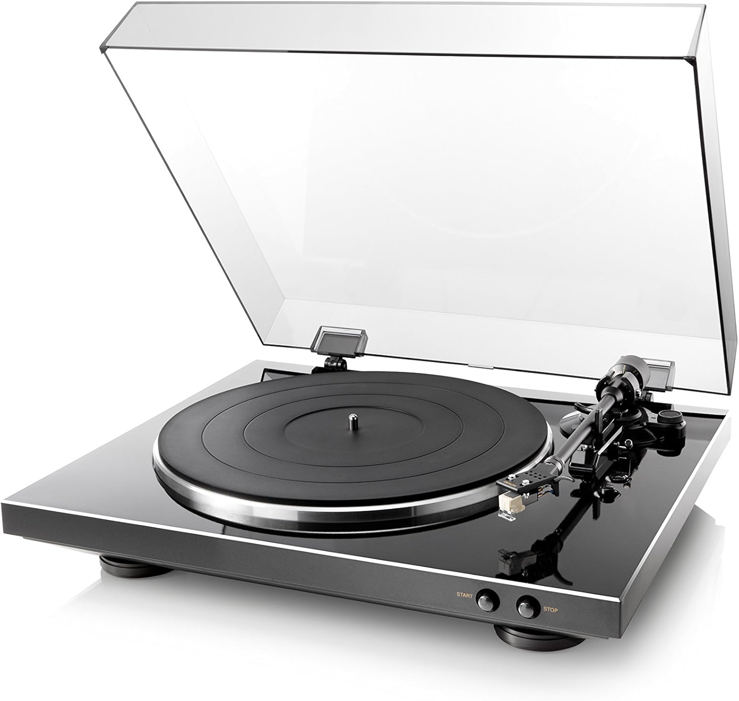 Automatic Turntable with Built-In Preamp, High-Mass Aluminium Platter, Black