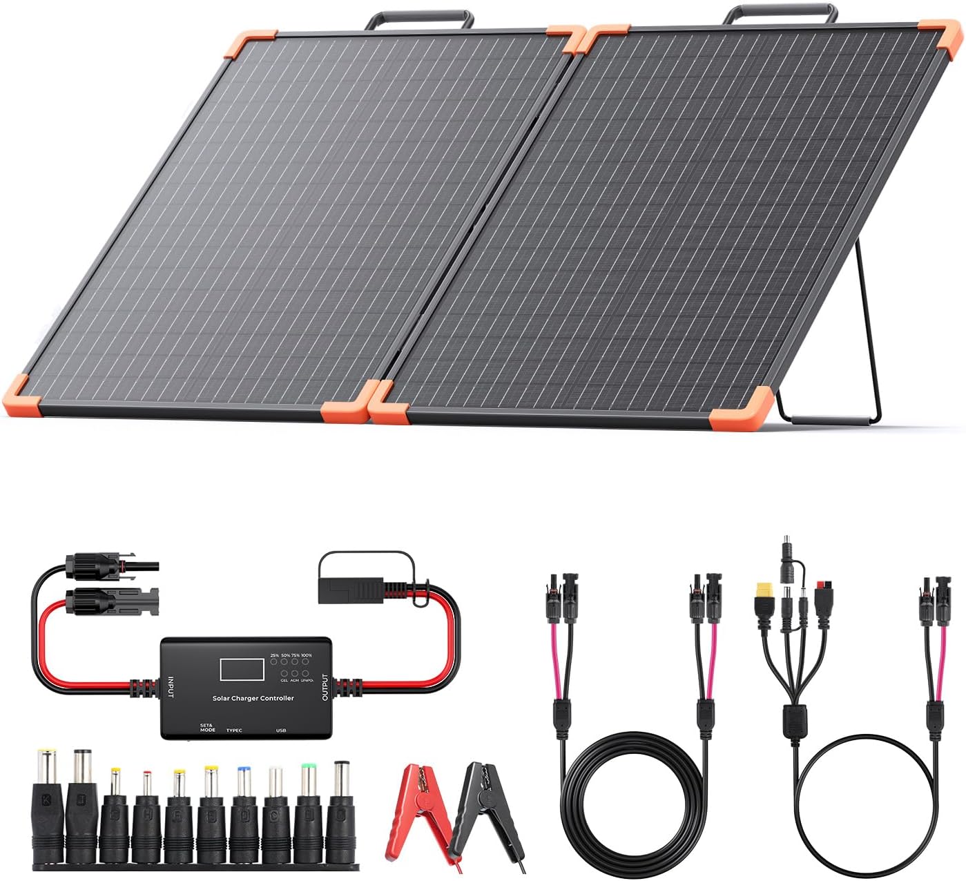 100W Foldable Solar Panel Kit 20A PWM IP68 RV Charger