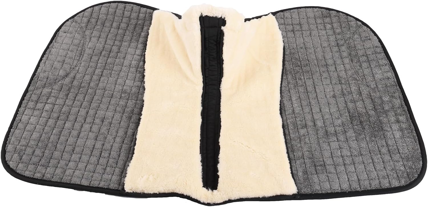 Faux Fur Jump Saddle Pad Full Black Natural
