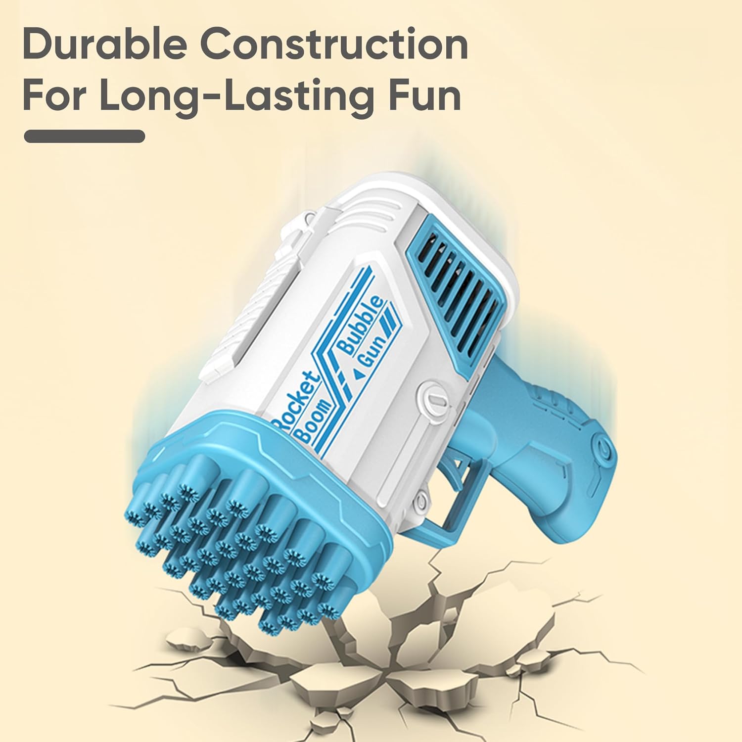 32 Hole Bubble Gun Kids Handheld Bubble Blaster Blue