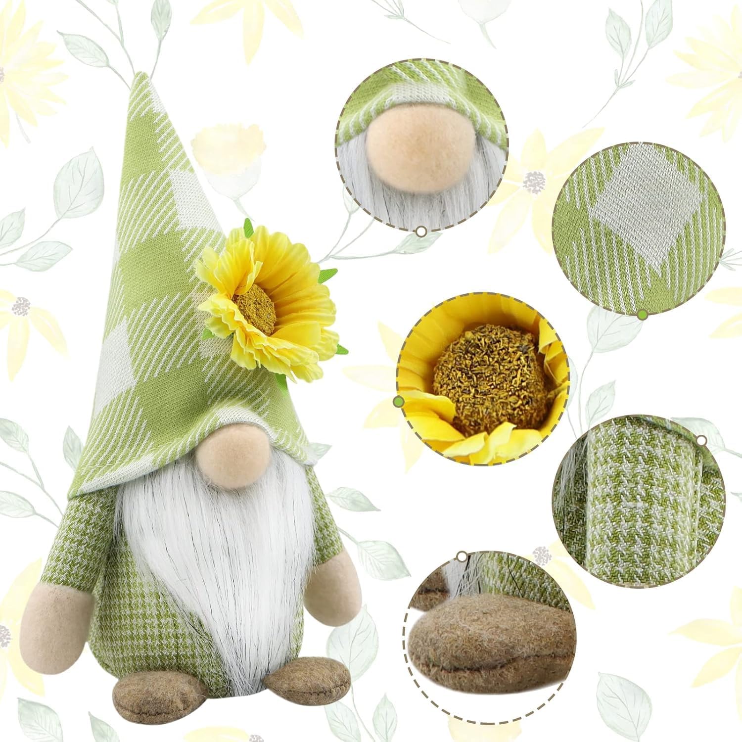 2Pcs Spring Flower Gonk Gnomes Plush Easter Home Decor