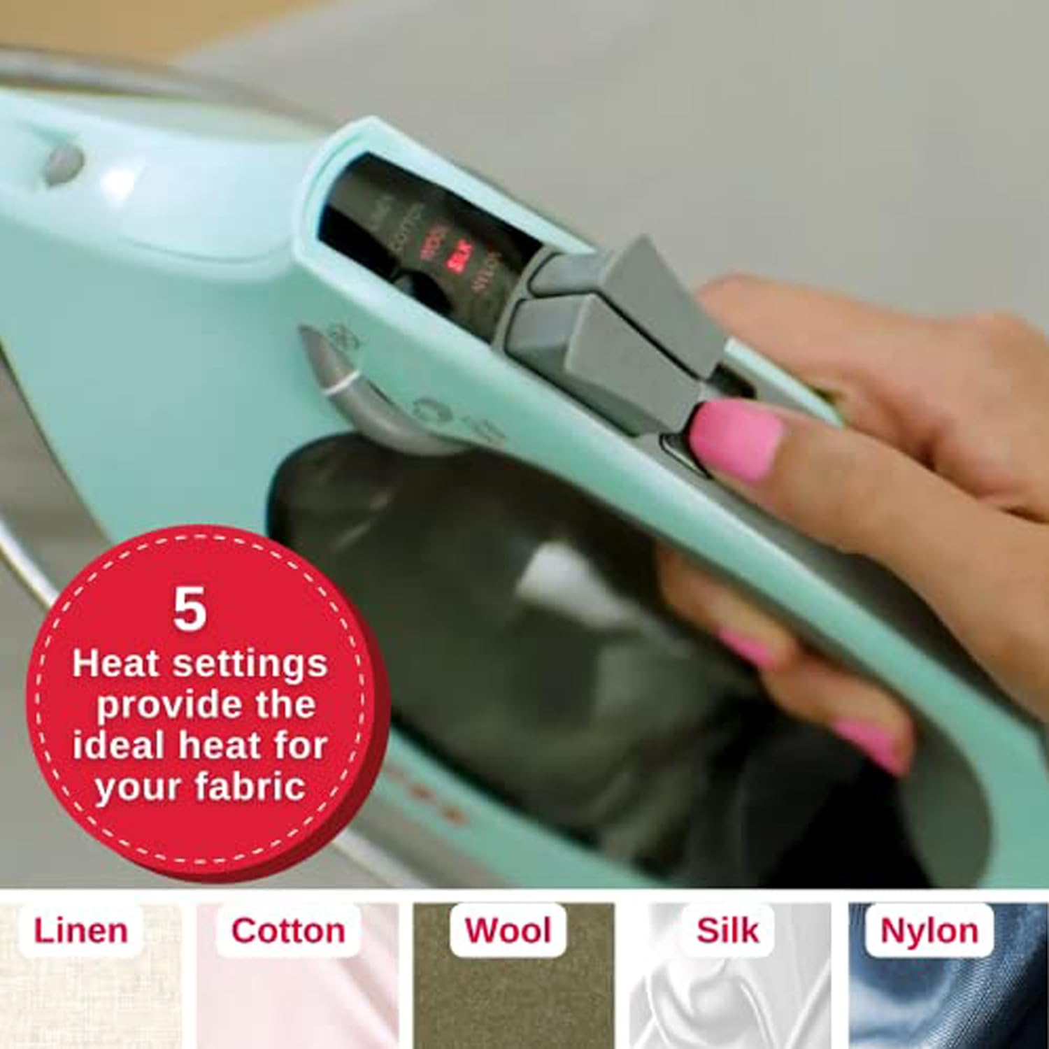 1750W Steam Iron with Auto Shutoff Precision Tip Large Tank