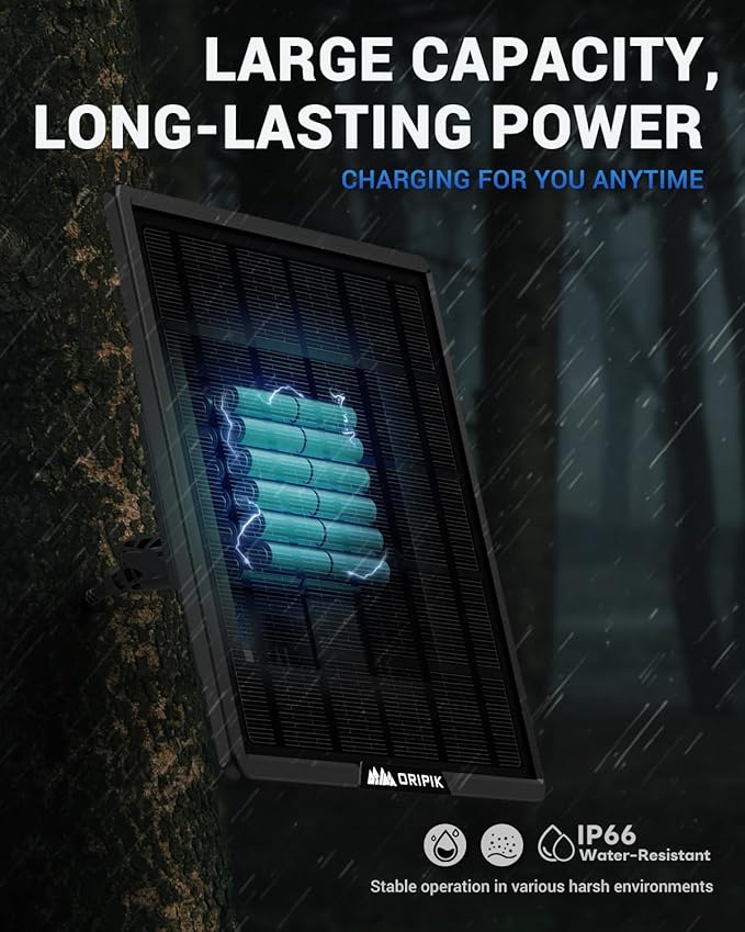 10W Trail Camera Solar Panel Charger 15000mAh Battery