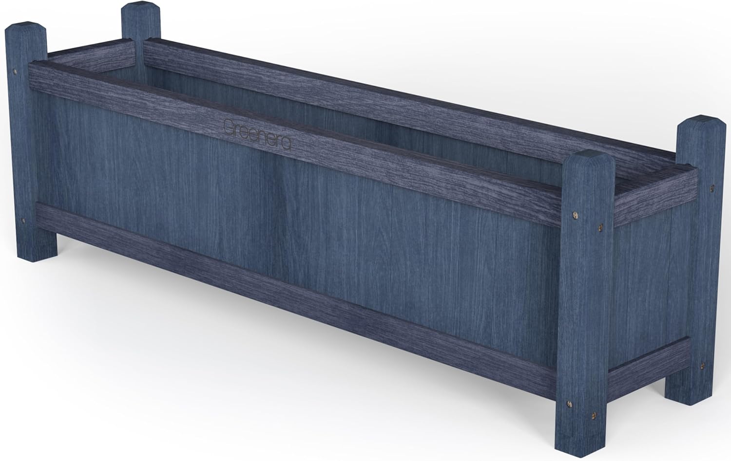 Set of 2 Large Wooden Garden Planters 90cm Grey