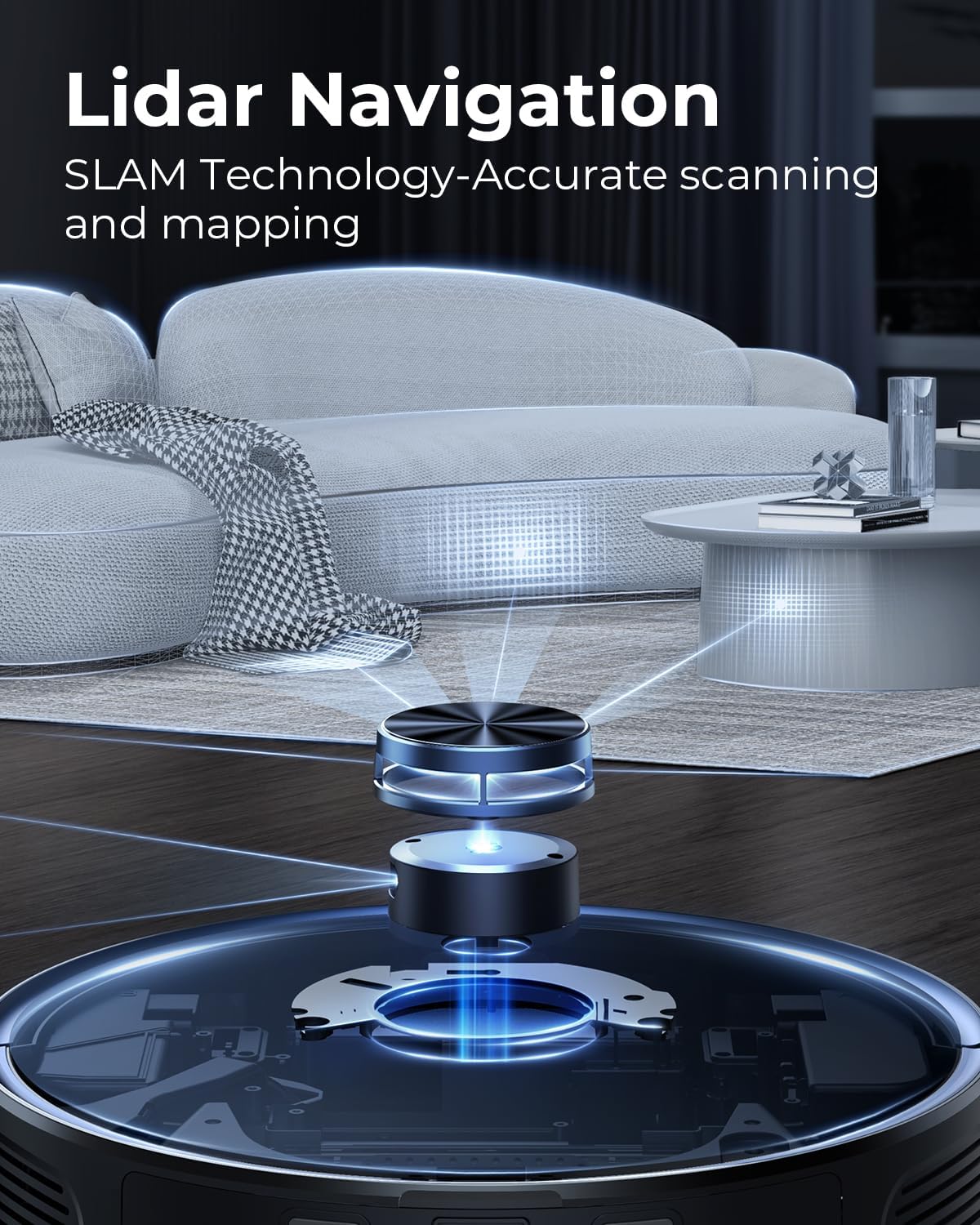 Robot Vacuum Mop Combo Self Empty 4000Pa LiDAR Smart Mapping App