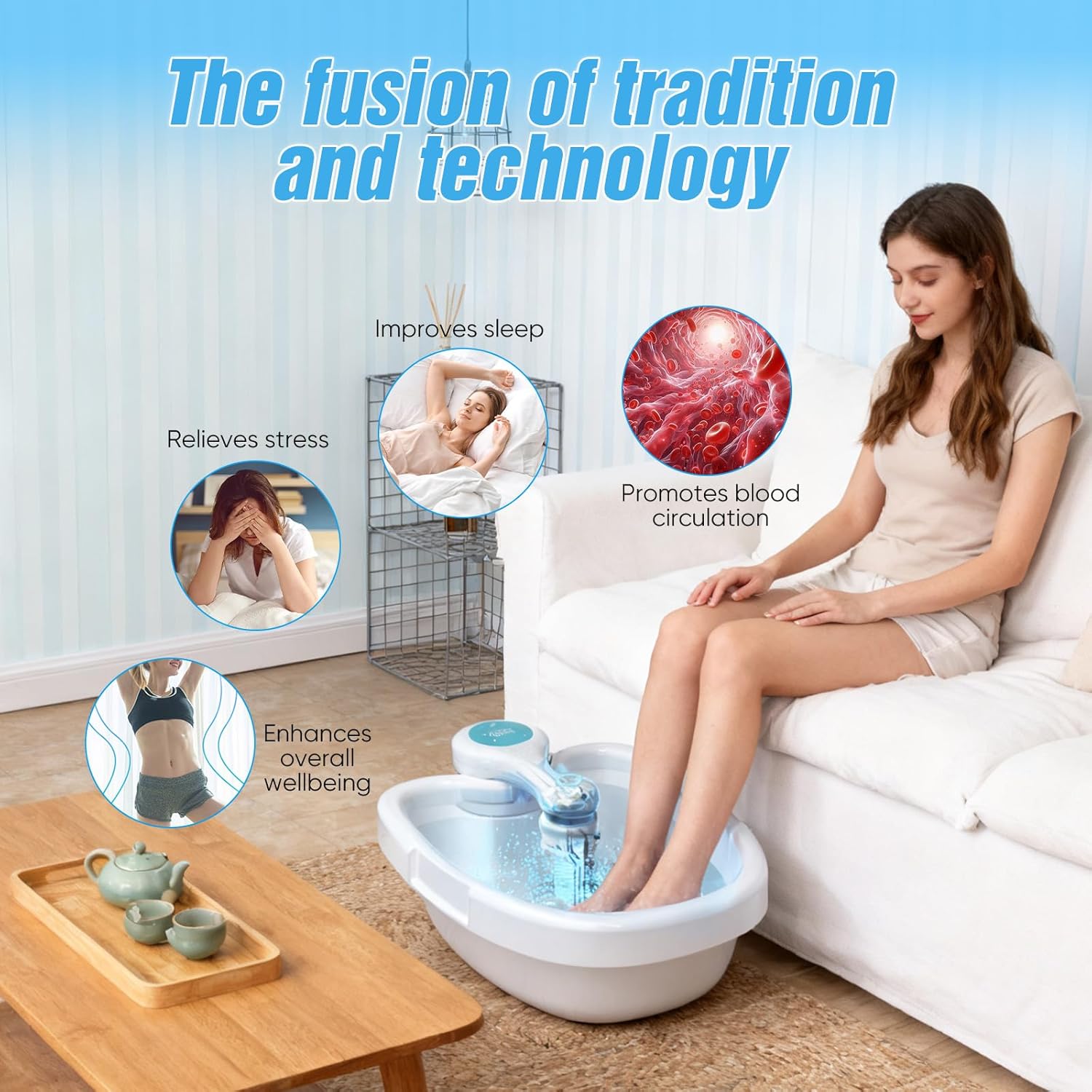 Ionic Detox Foot Bath Machine Spa Massager with Basin Portable