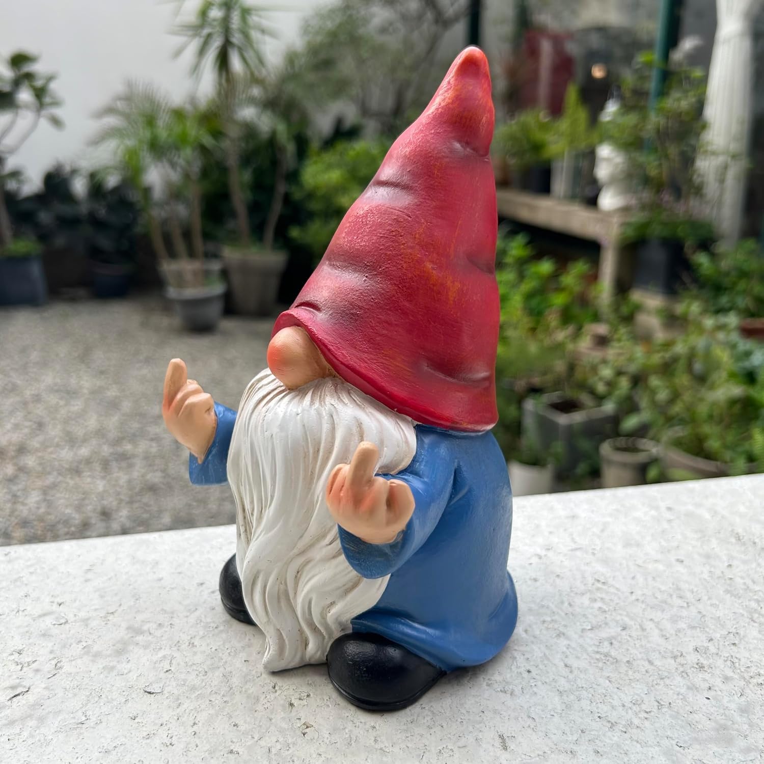Middle Finger Gnome Statue Funny Naughty Garden Decor