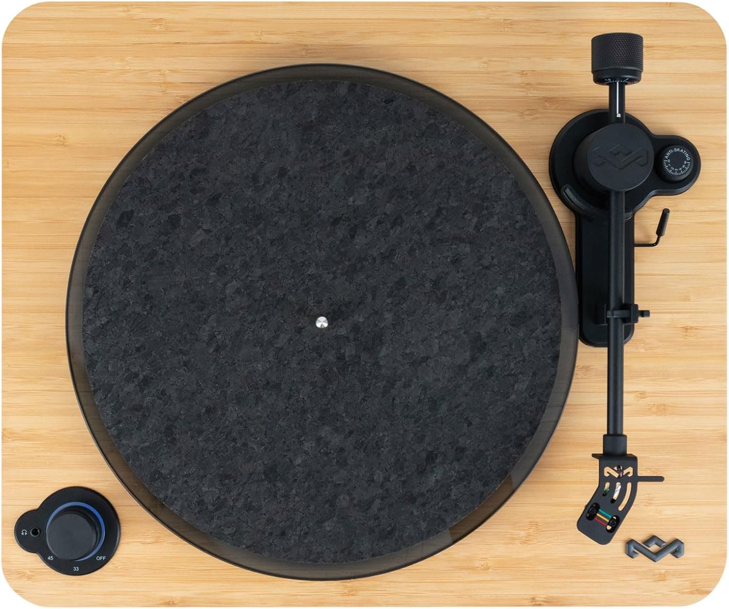 Bamboo Bluetooth Turntable Glass Platter 2 Speed