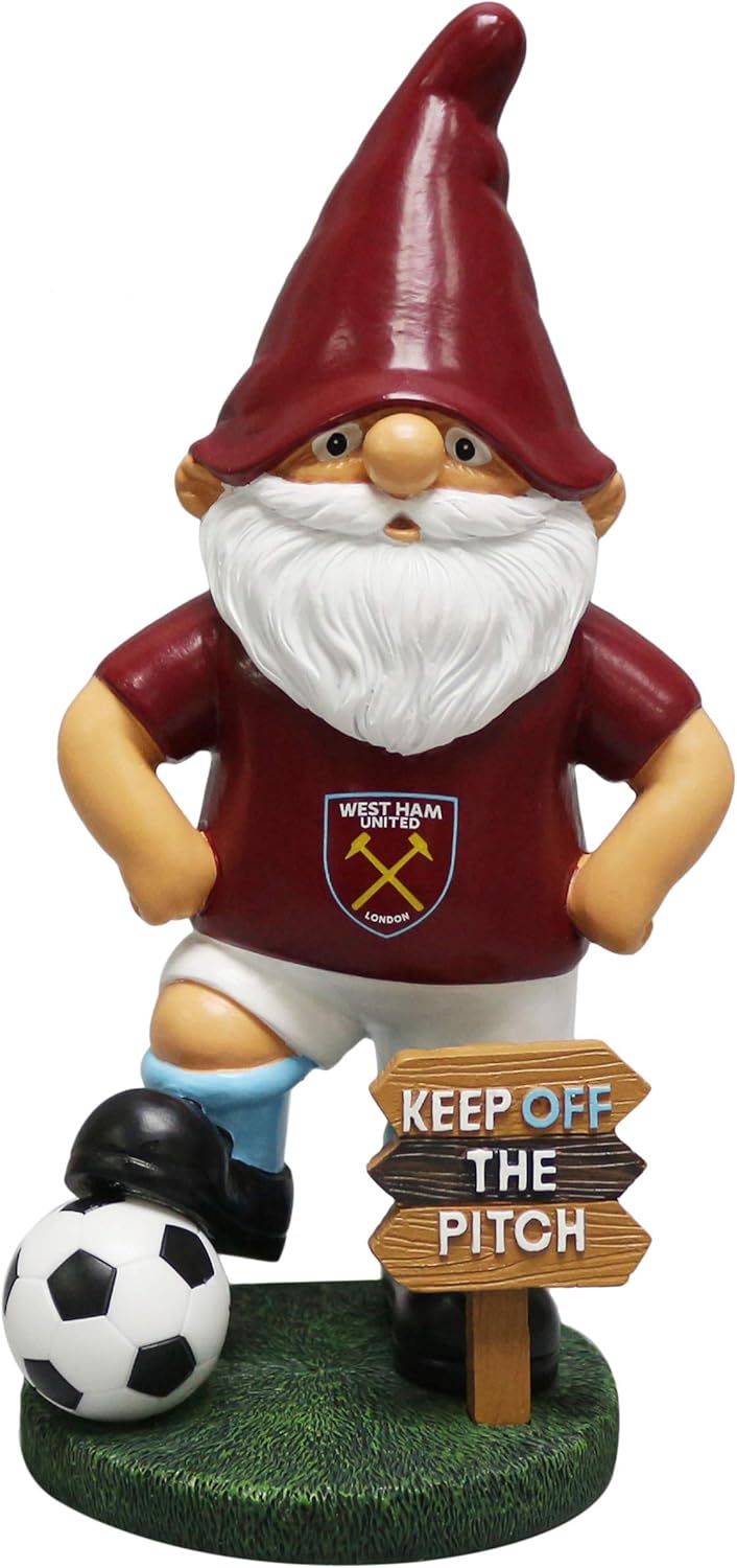 Soccer Fan Garden Gnome Keep Off Pitch Ornament Lawn Decor 20cm