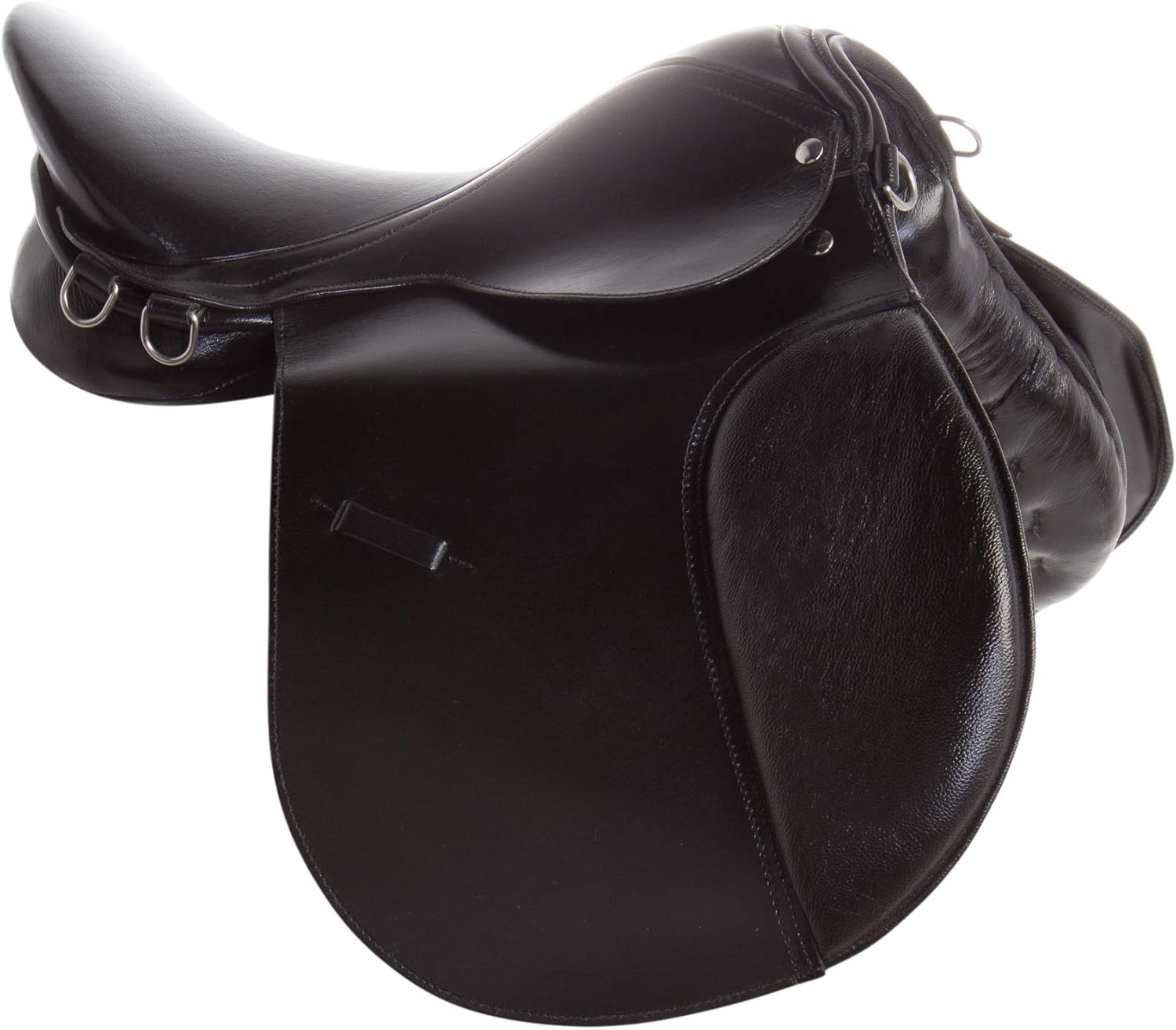 15 Inch English Leather Saddle Tack Set with Padded Seat