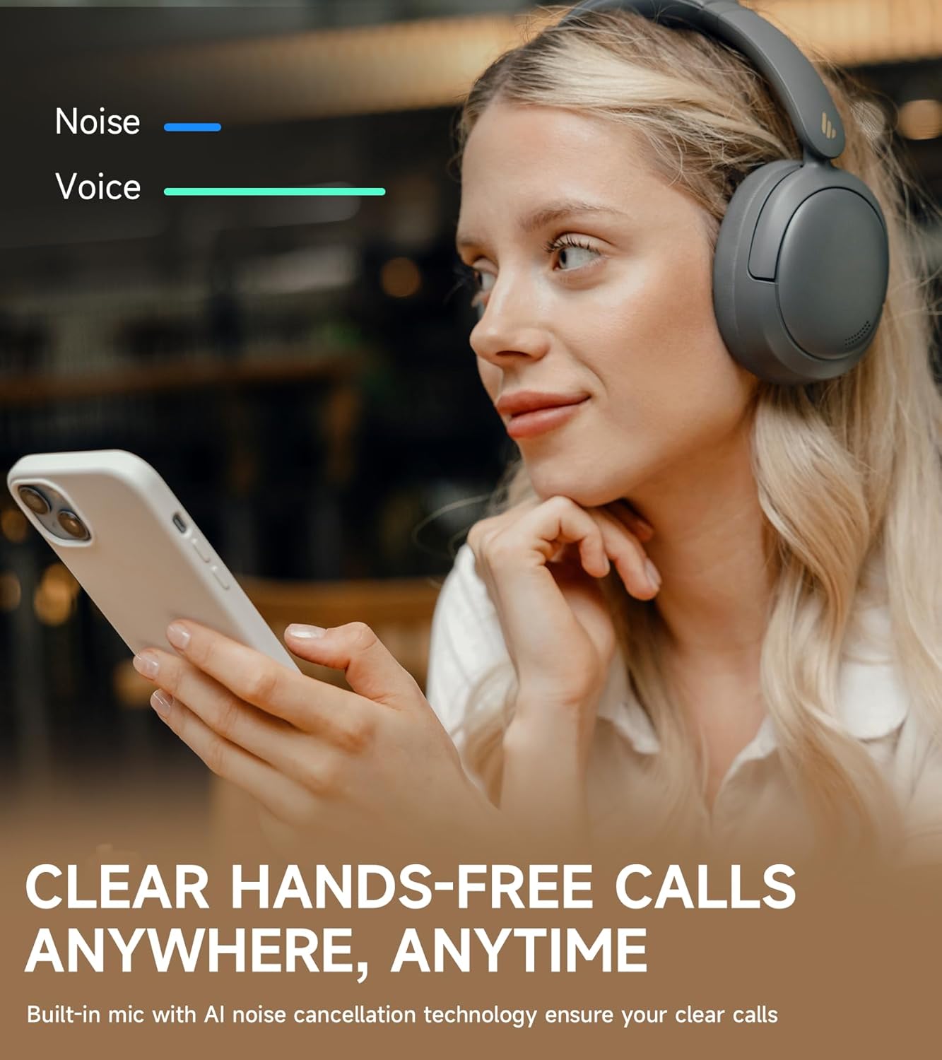 Wireless Over Ear Bluetooth Headphones Hybrid ANC 45 Hour Battery