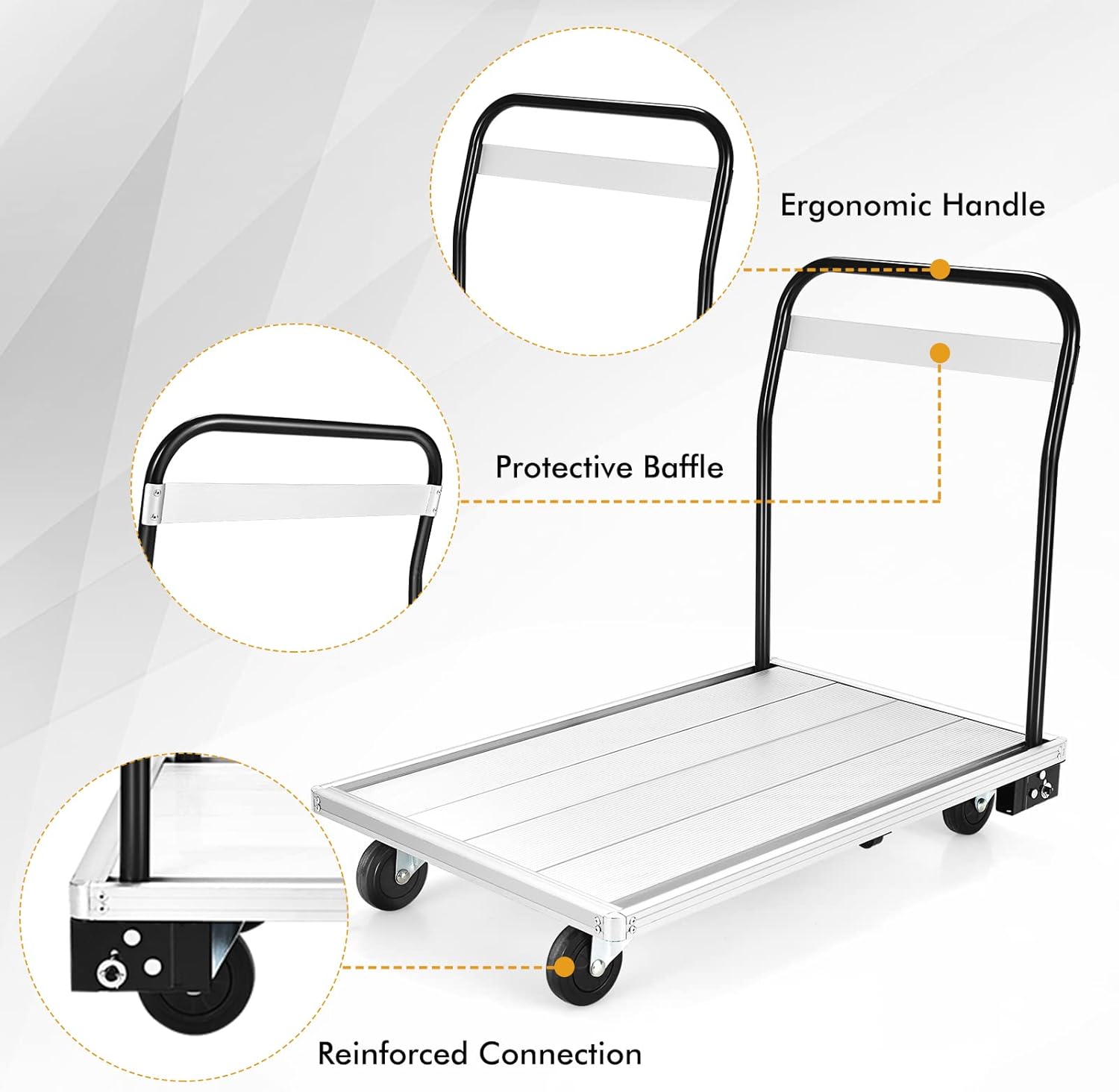 Folding Platform Trolley 350KG Flatbed Truck White Black