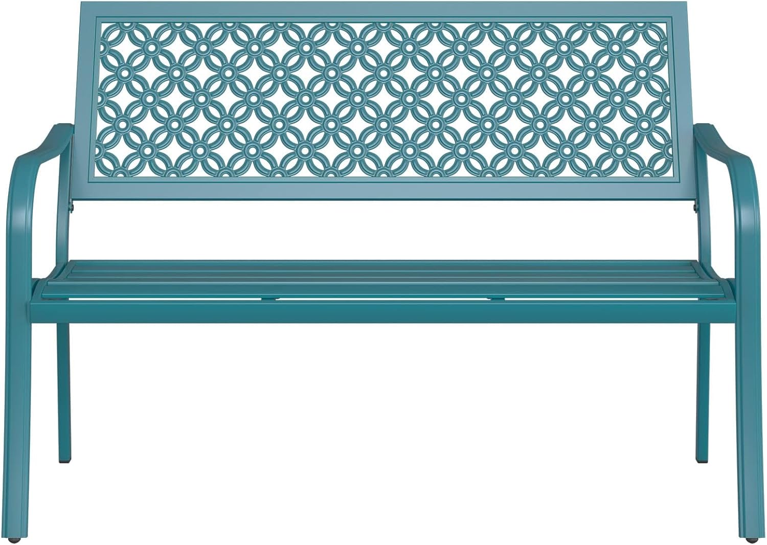 Metal Garden Bench 2–3 Seater Outdoor Patio Seat Rust Resistant Steel