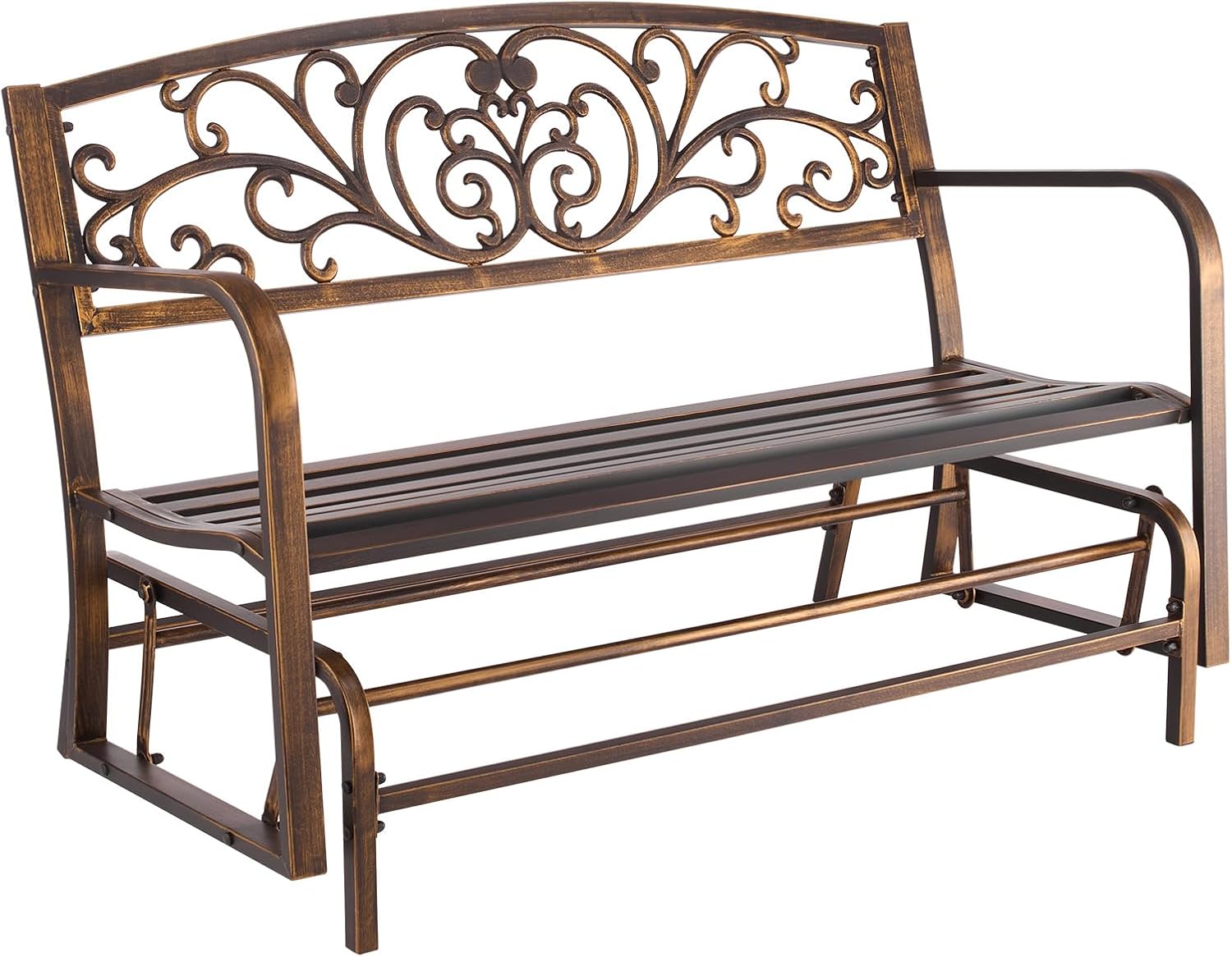 Metal Outdoor Glider Bench 2-3 Seater Patio Garden Rocking Seat