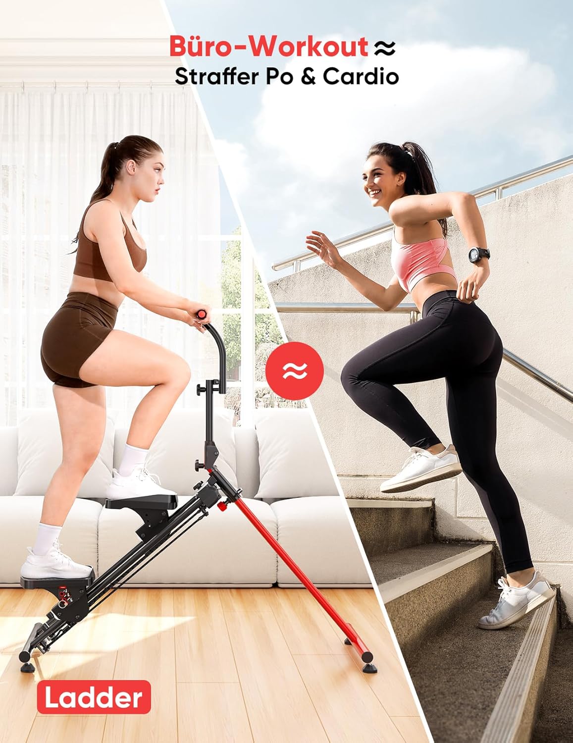 Folding Stair Stepper Exercise Machine 3 Mode Cardio Climber 660lb