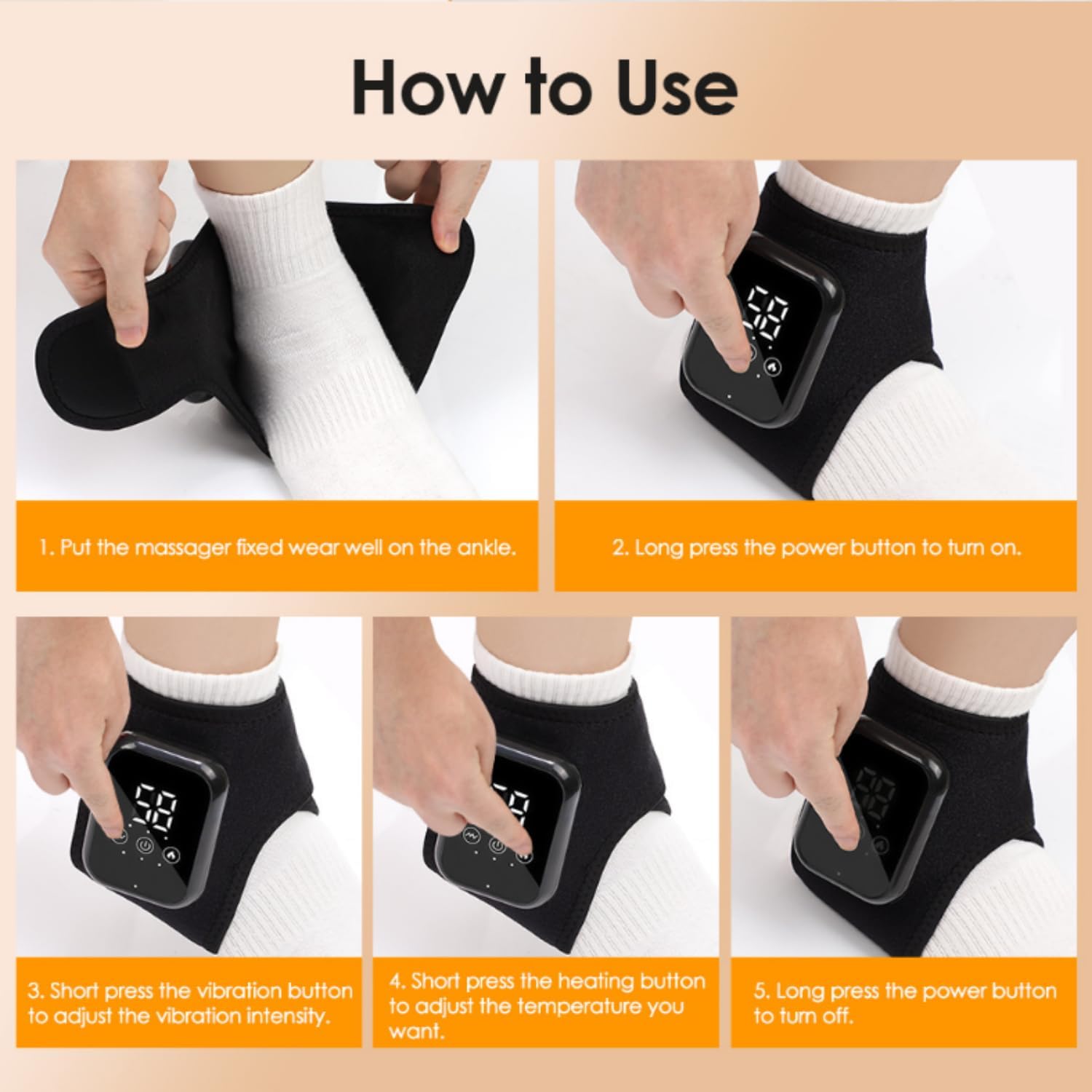 Portable Heated Foot Massager Compression Therapy Neuropathy Relief
