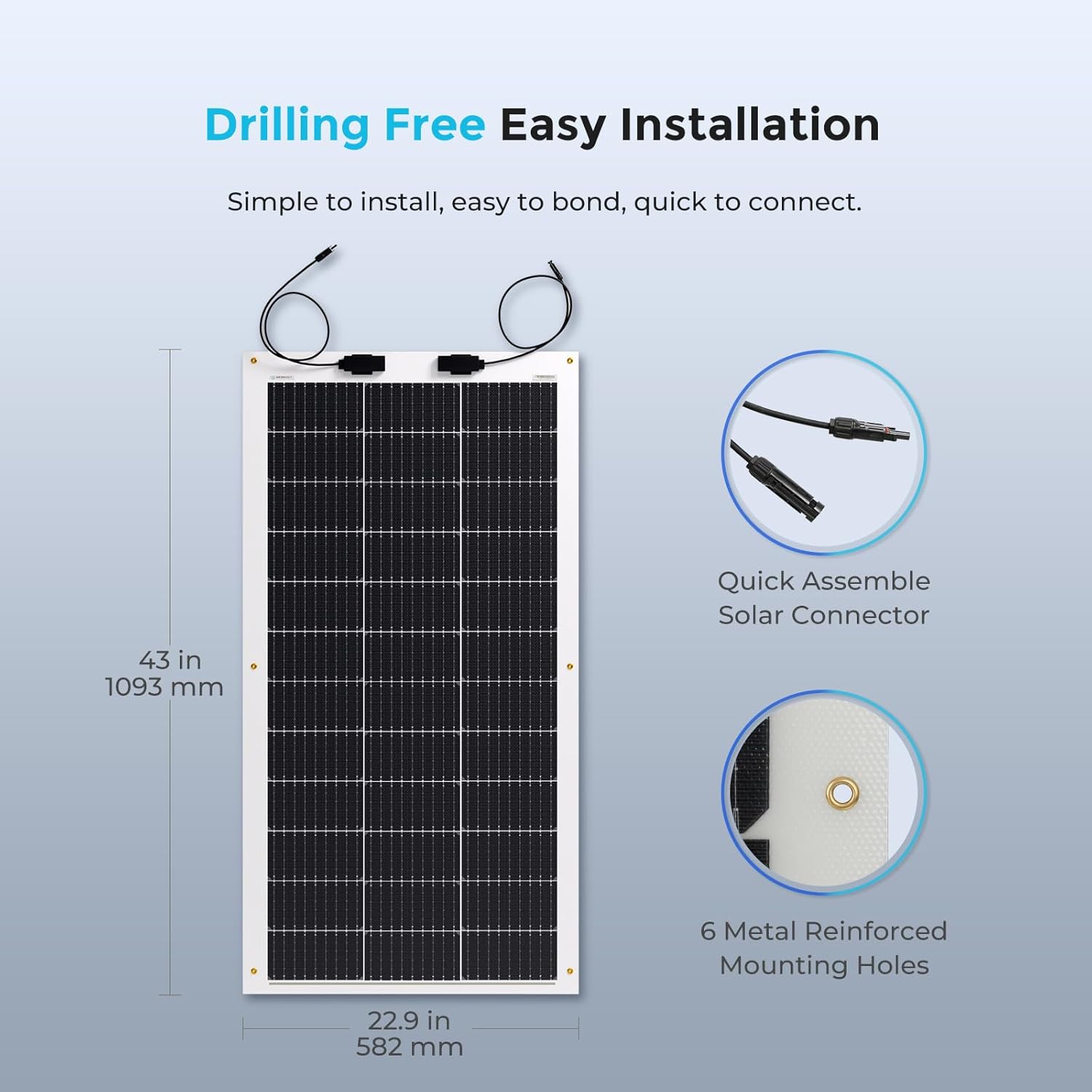 100W Ultra Flexible Solar Panel 12V RV Boat Roof ETFE