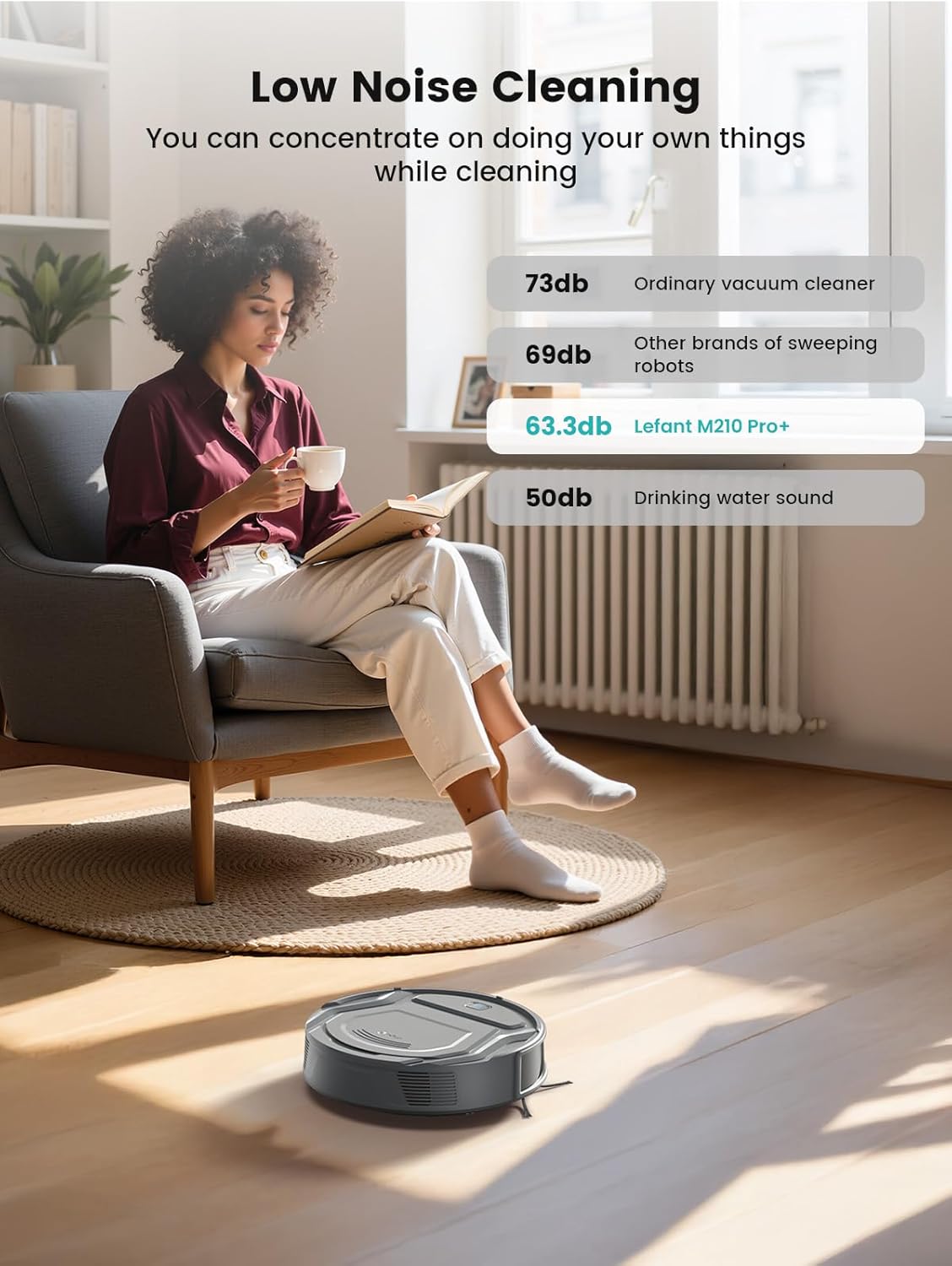 Robot Vacuum 4000Pa Smart Cleaner Slim 7.9cm Pet Hair