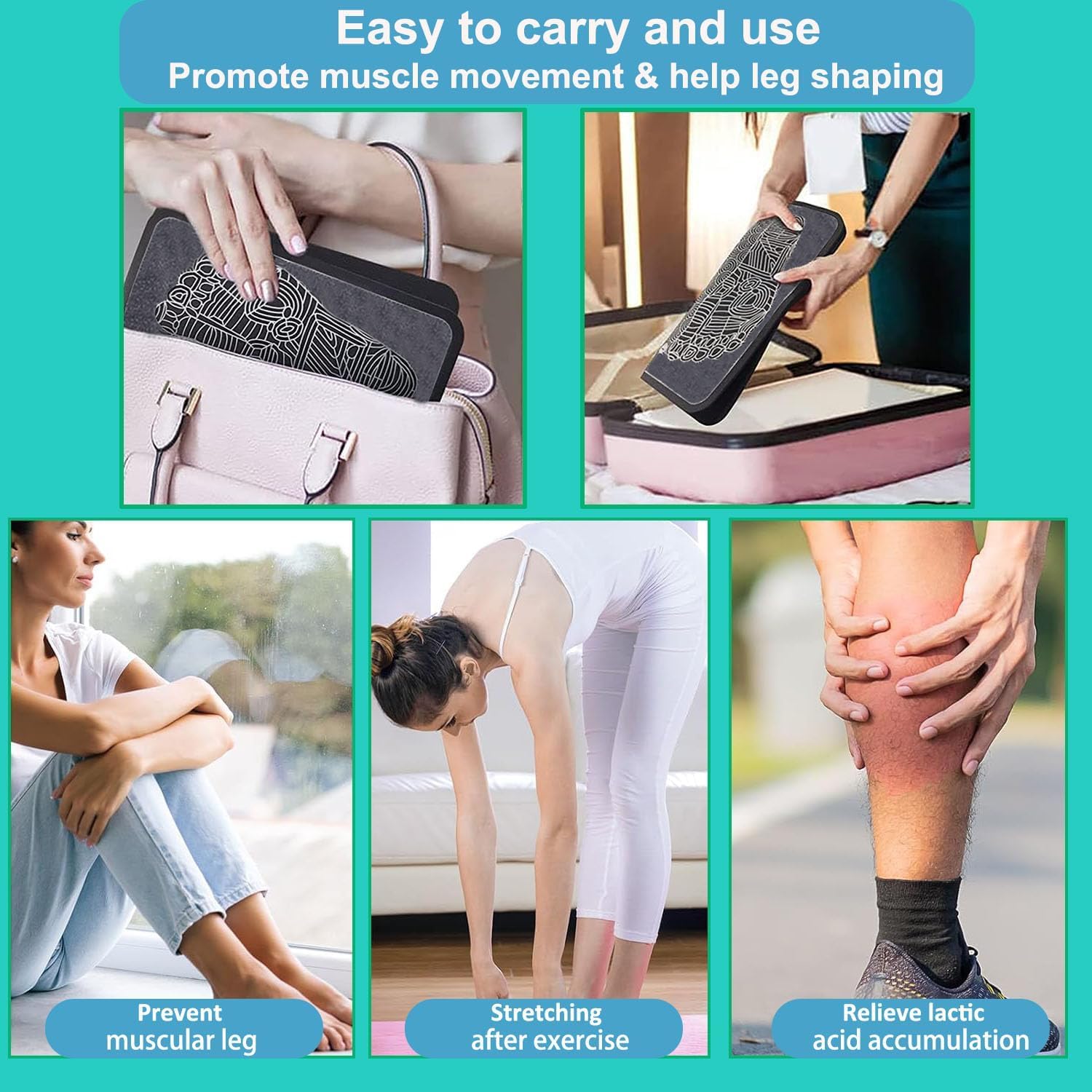 EMS Foot Massager Pad TENS Muscle Stimulator Rechargeable