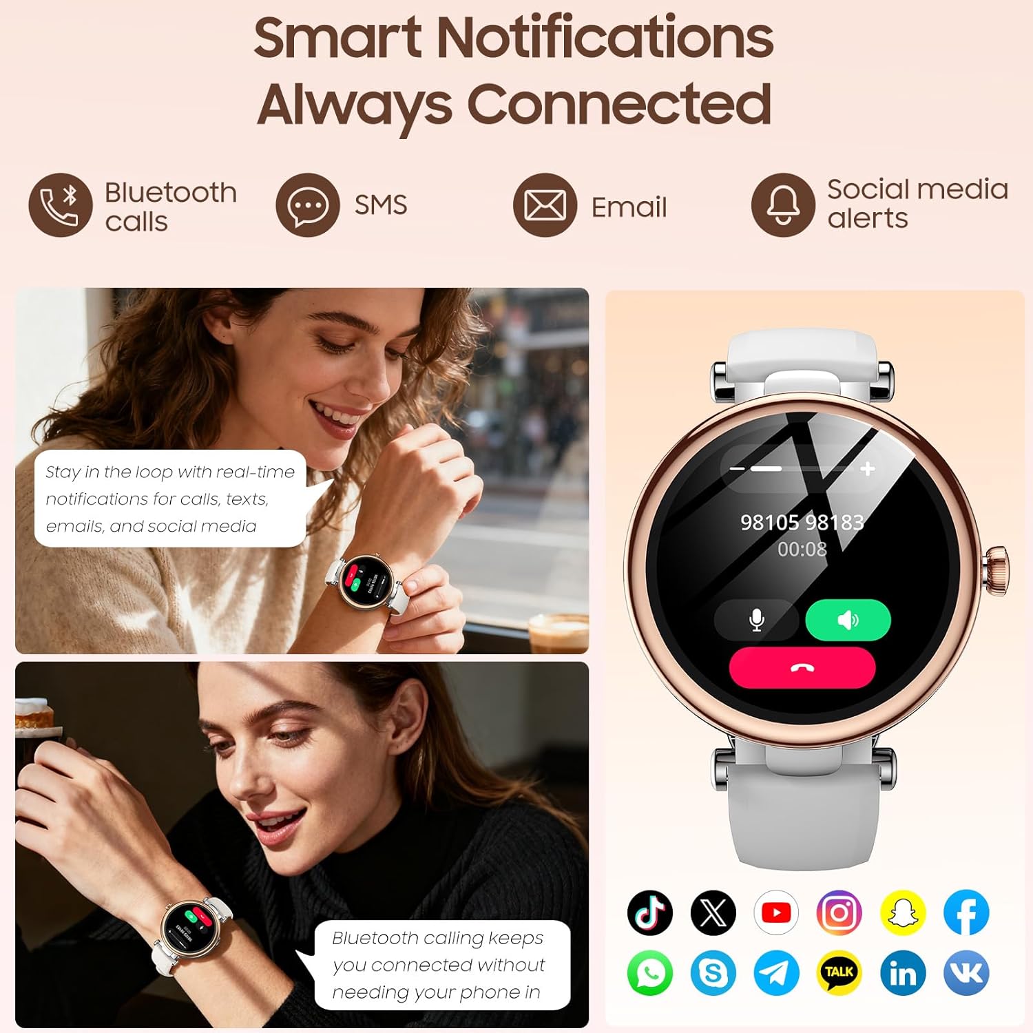 AMOLED Smart Watch Bluetooth Call 100 Sports Waterproof