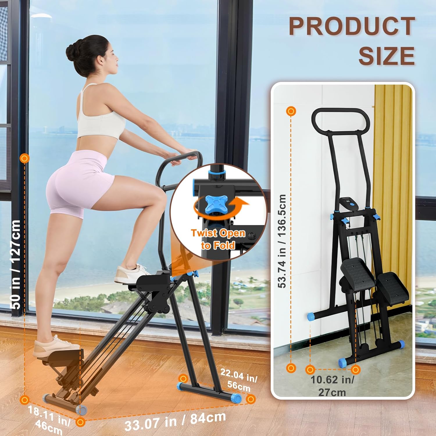 Foldable Stair Stepper Machine Cardio Climber Home Gym 300lb