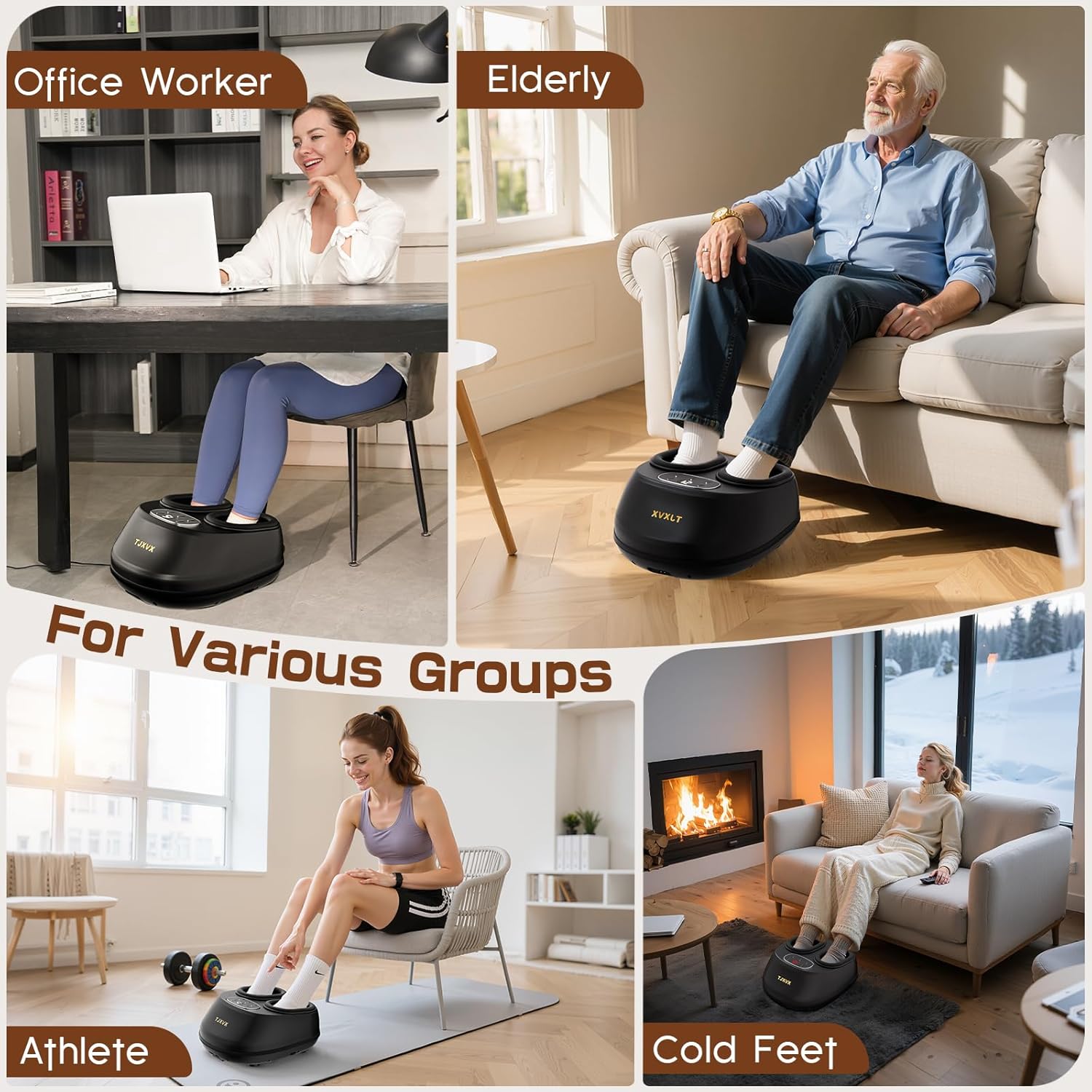 Shiatsu Foot Massager Heat Air Compression Remote Pain Relief