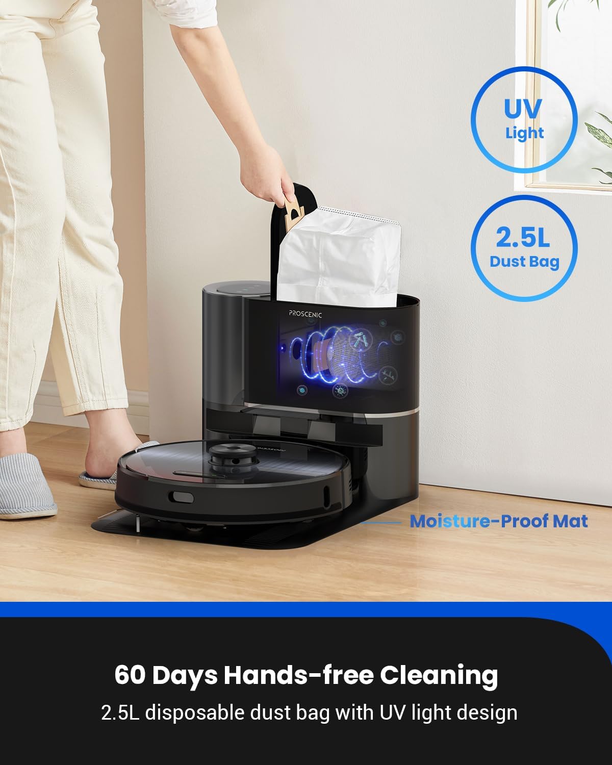 Robot Vacuum Mop 6000Pa Self Empty LiDAR Dual Spin Mops 250Min