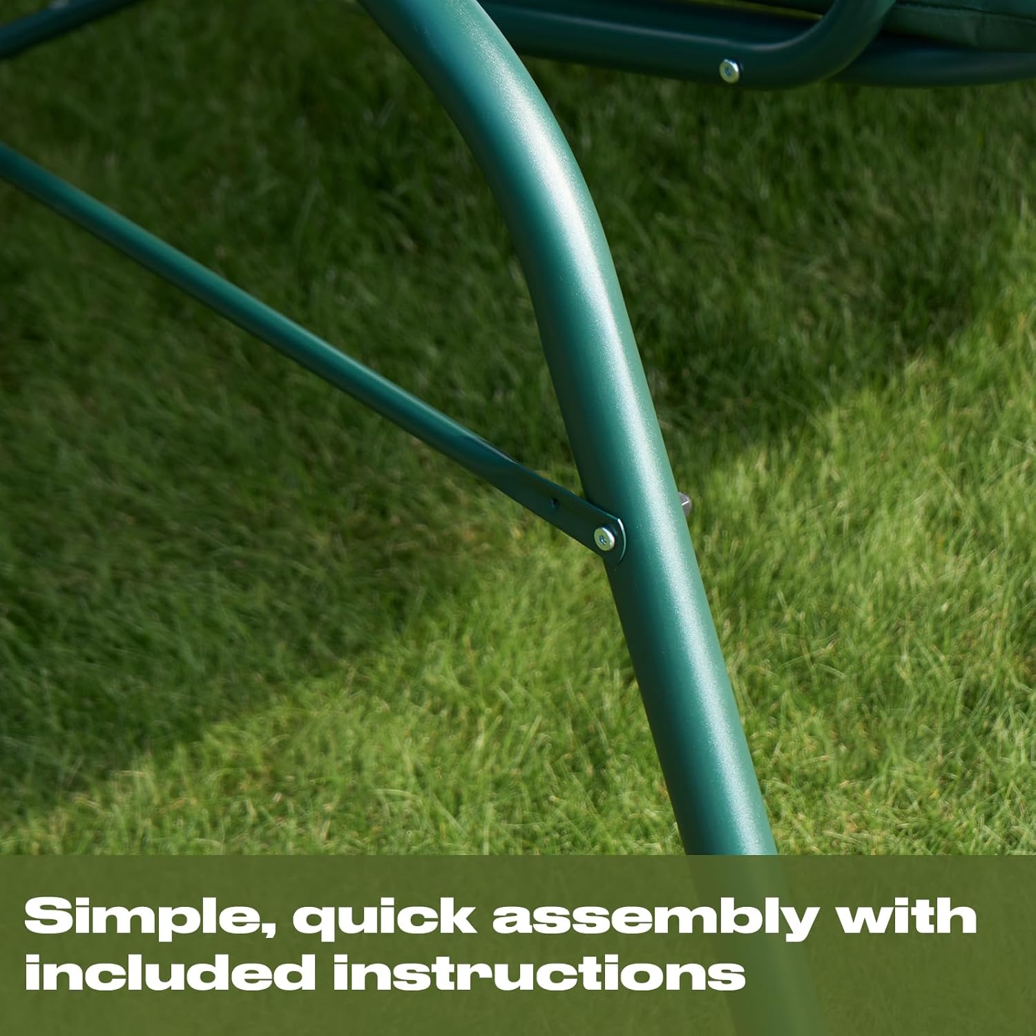 3 Seater Garden Swing Bench with Adjustable Canopy Stripe