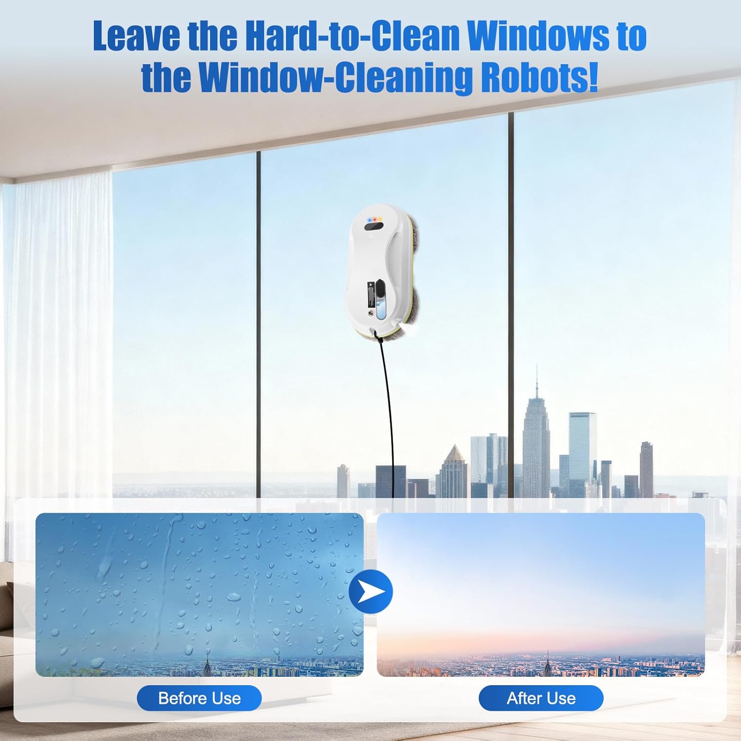 Window Cleaning Robot 5600Pa Auto Spray Smart Glass Cleaner